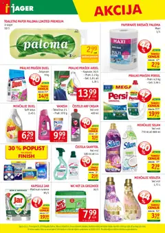 Novi Jager katalog ponudbe – veljaven od 17.09.2025 | Stran: 15 | Izdelki: Pralni prašek, Čistila, Toaletni papir, Papirnate brisače