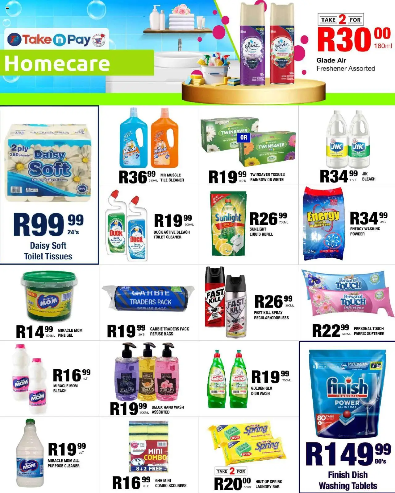 New Take n Pay catalogue – valid from 08.09.2025 | Page: 12 | Products: Toilet, Air freshener, Powder, Fabric softener