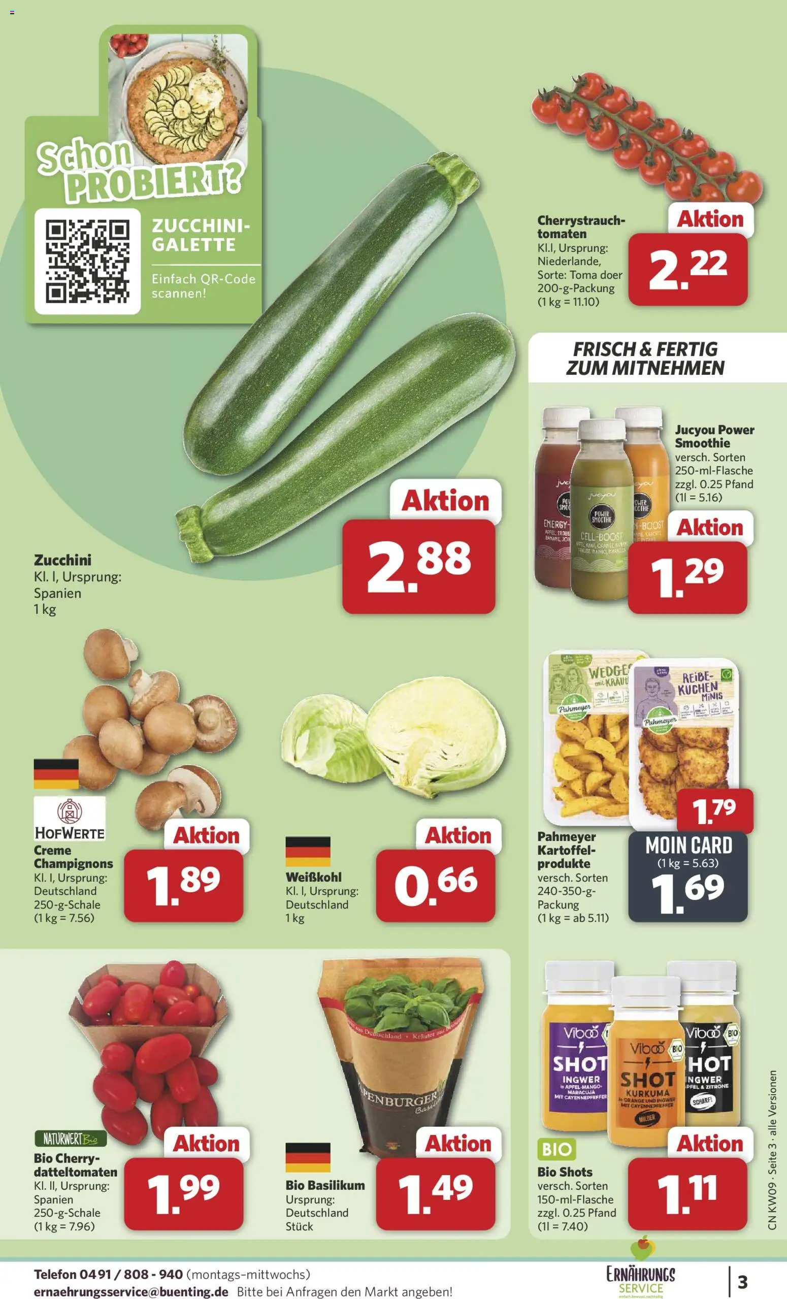 Combi Prospekt 	 – gültig ab 22.02.2026 | Seite: 3 | Produkte: Energy, Tomaten, Zucchini, Kuchen