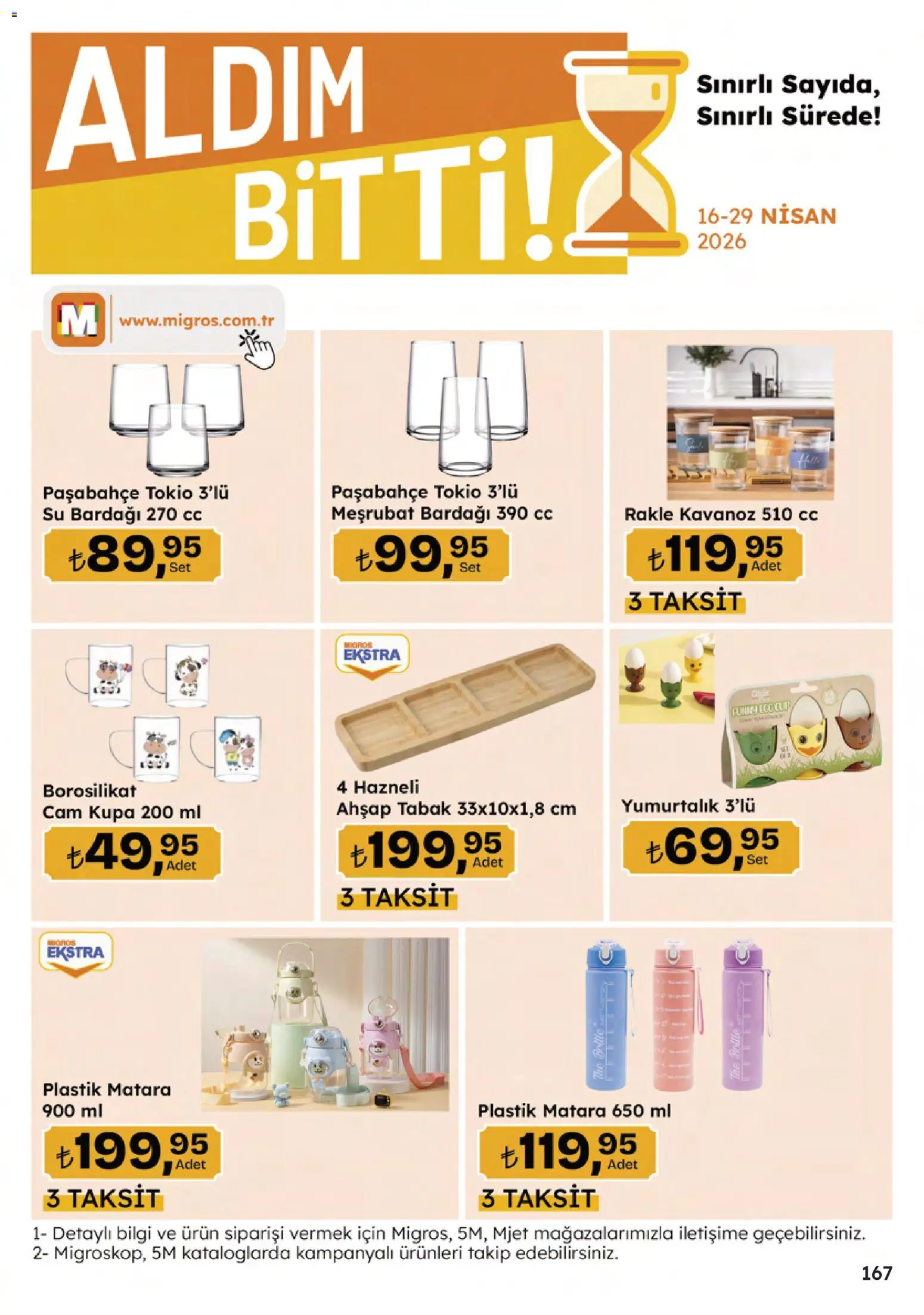 Migros Katalog - 5M Migroskop Dijital - 16.04.2026 tarihinden itibaren geçerlidir | Sayfa: 167 | Ürünler: Su, Su bardağı