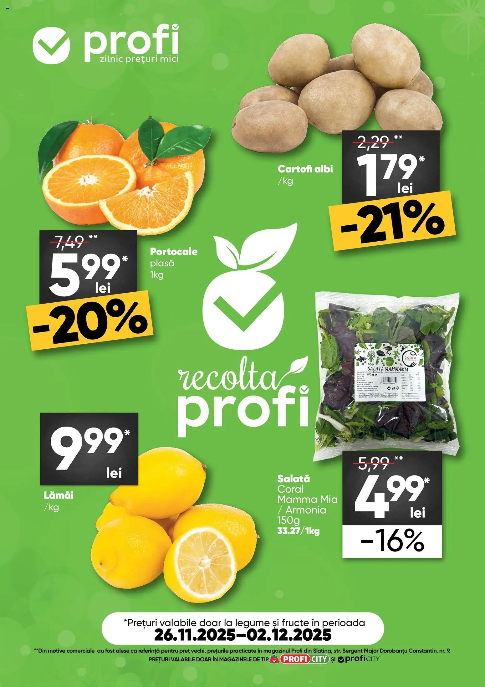 Noul catalog Profi – valabil de la 26.11.2025 | Pagină: 1 | Produse: Mici, Portocale, Salată, Fructe