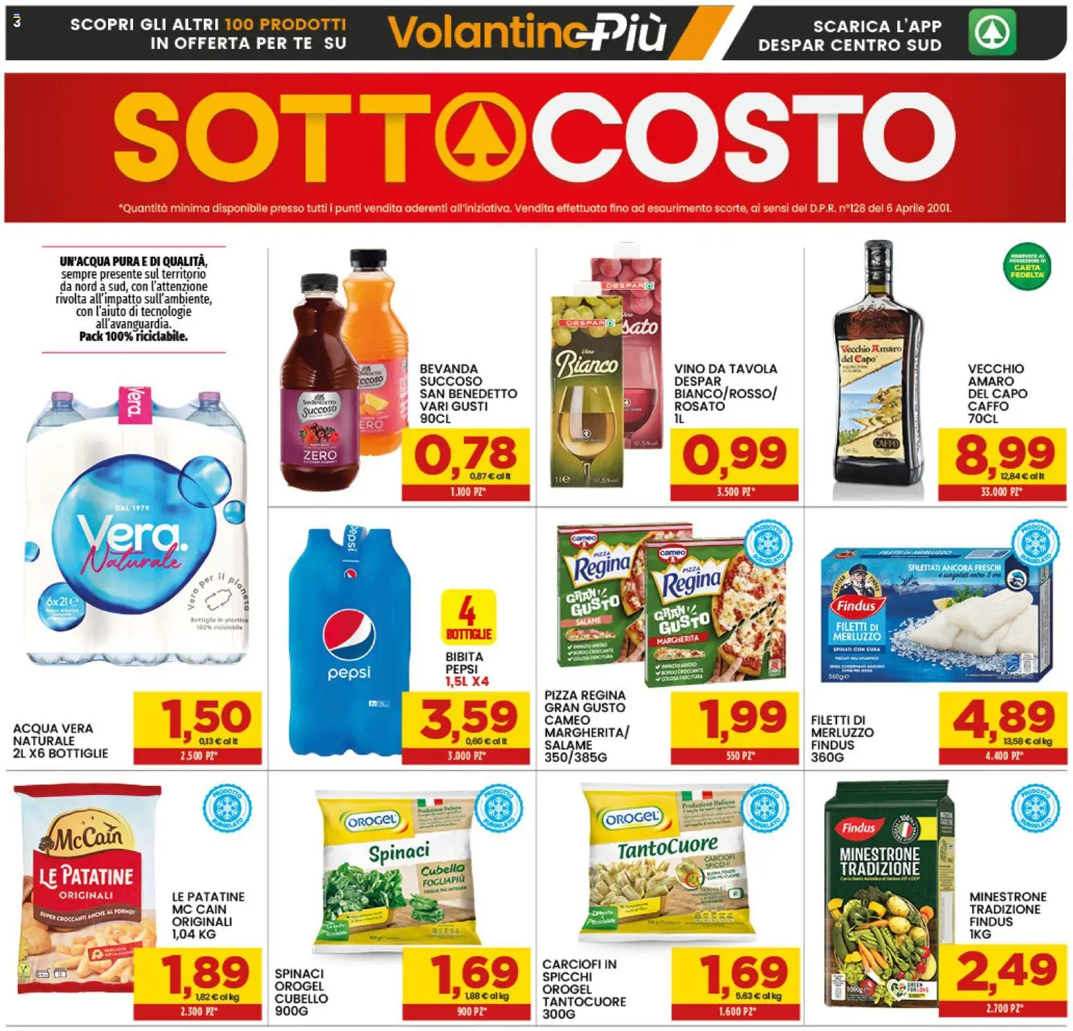 Volantino Interspar del 29.01.2026 | Pagina: 3 | Prodotti: Minestrone, Carciofi, Pepsi, Amaro