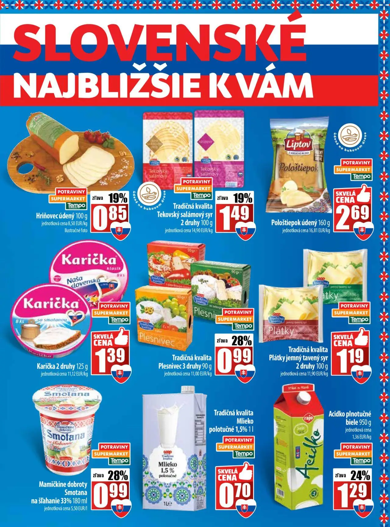 Nové COOP Jednota akcie – leták je platný od 09.10.2025 | Strana: 5 | Produkty: Mlieko, Syr, Smotana, Acidko
