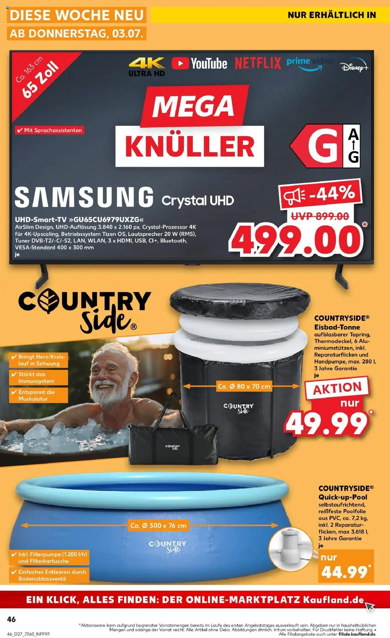 Kaufland prospekt Strausberg	 - gültig ab dem 03.07.2025 | Seite: 46 | Produkte: Samsung, Smart TV, TV, Video
