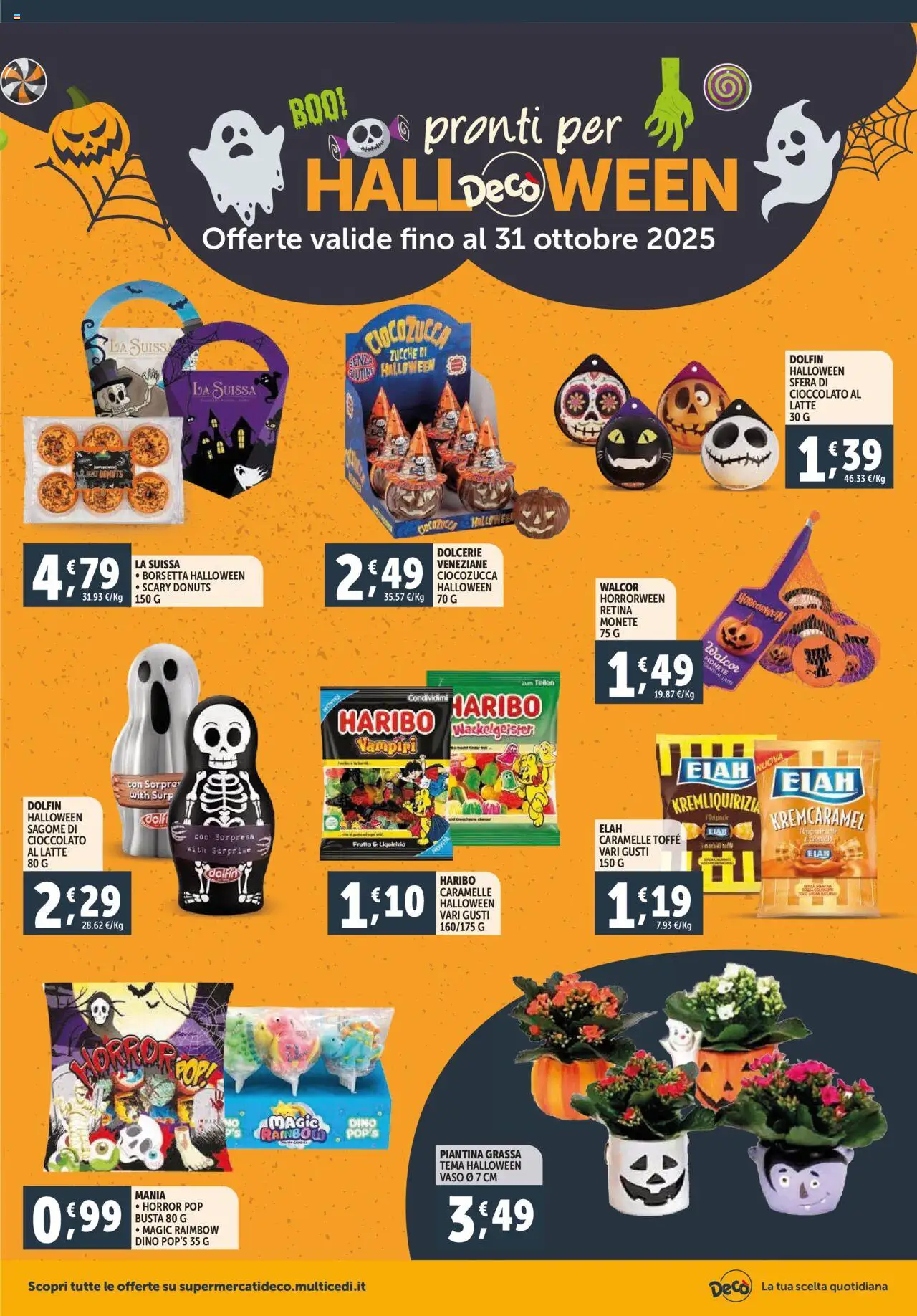 Volantino Decò del 16.10.2025 | Pagina: 12 | Prodotti: Caramelle, Frutta, Latte, Borsetta