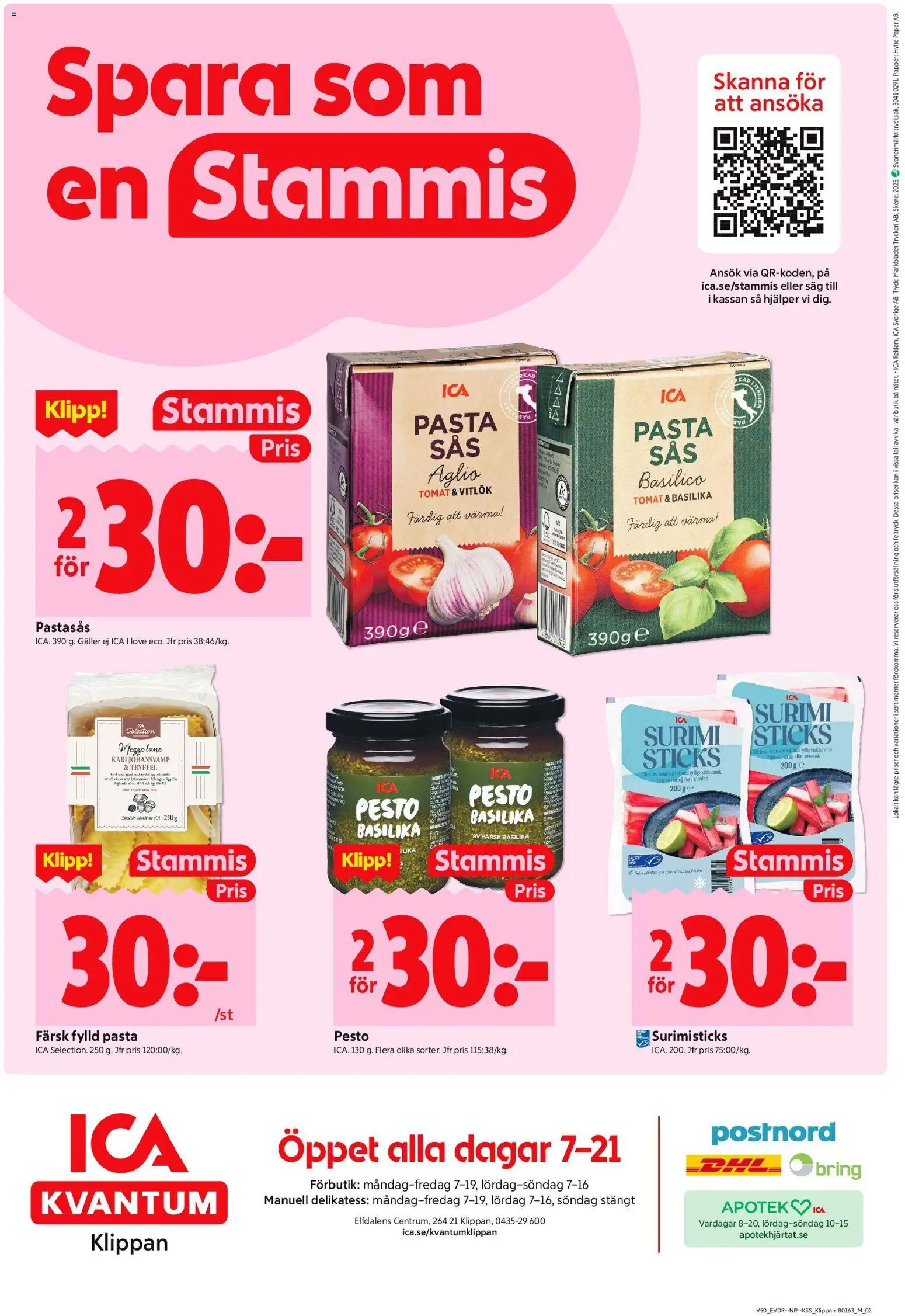 ICA Kvantum reklamblad aktuell från 08.12.2025 | Sida: 12 | Produkter: Set, Vitlök, Pasta, Basilika