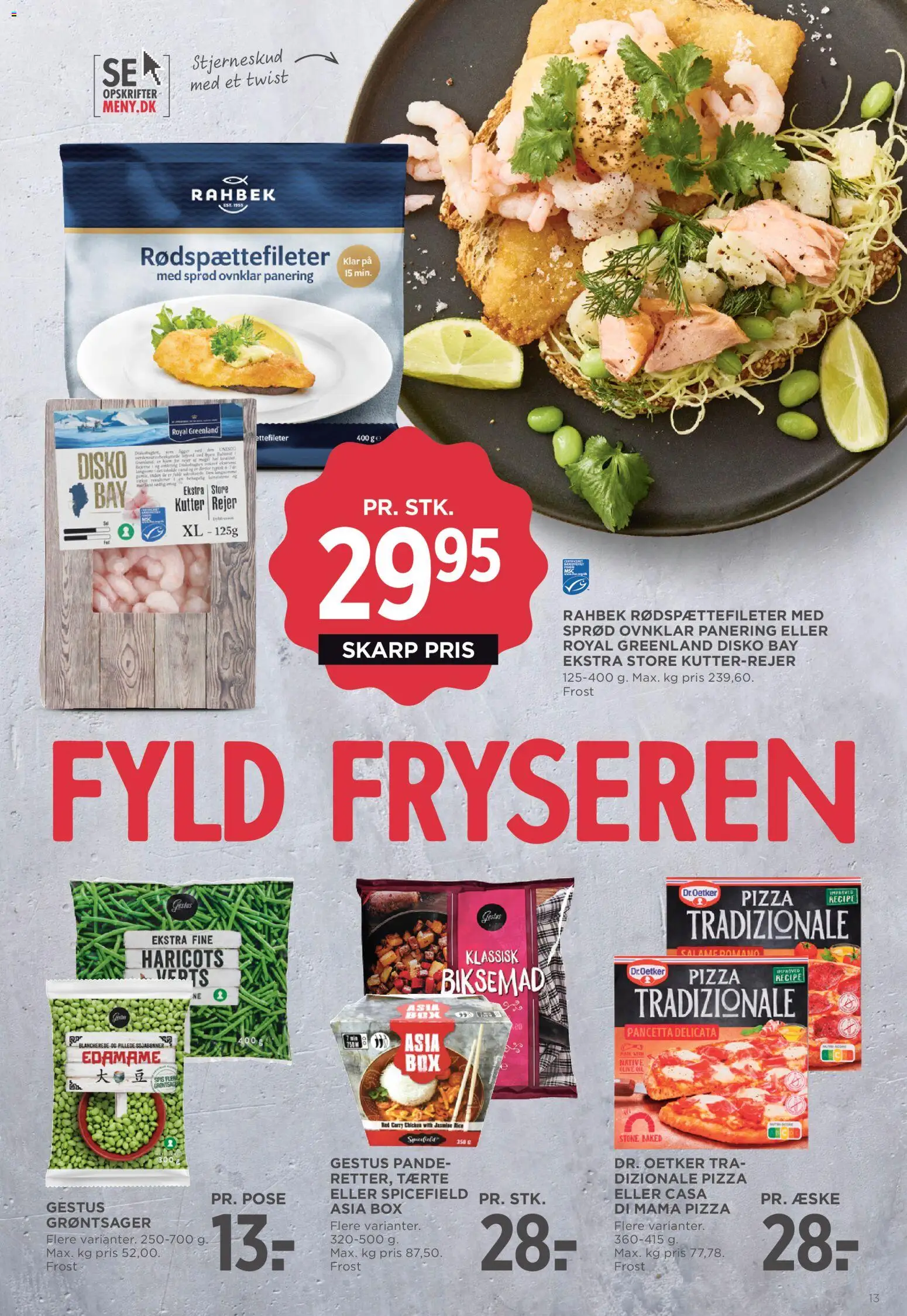 Meny tilbudsavis – gyldig fra 16.01.2026 | Side: 22 | Produkter: Pizza, Rejer
