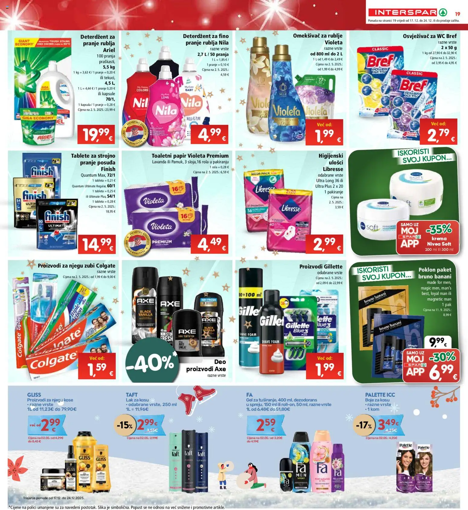 Interspar katalog | vrijedi od 17.12.2025 | Stranica: 19 | Proizvodi: Lak za kosu, Finish, Tableta, Violeta
