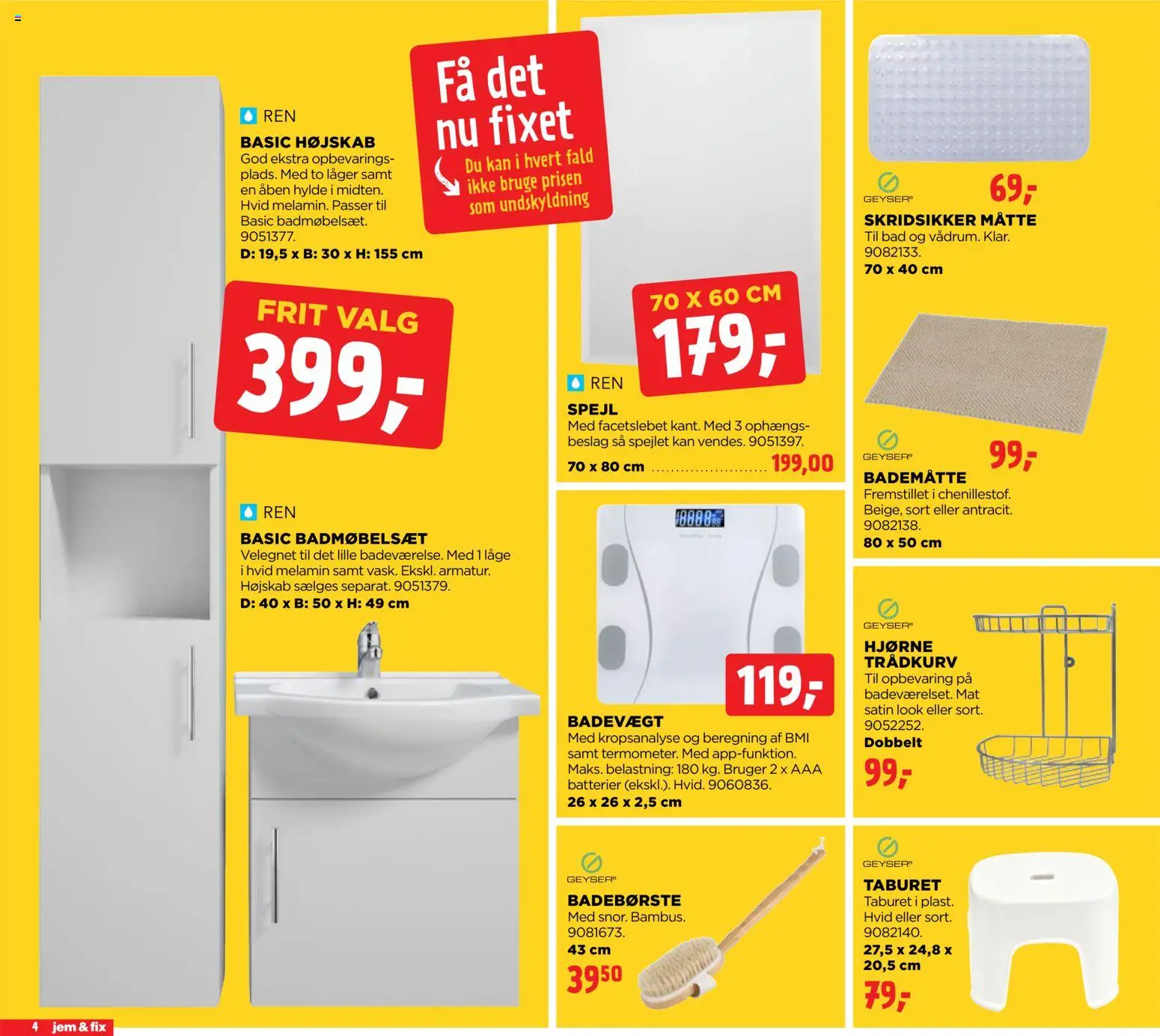 Jem & fix tilbudsavis – gyldig fra 25.01.2026 | Side: 4 | Produkter: Hylde, Batterier, Måtte, Bad