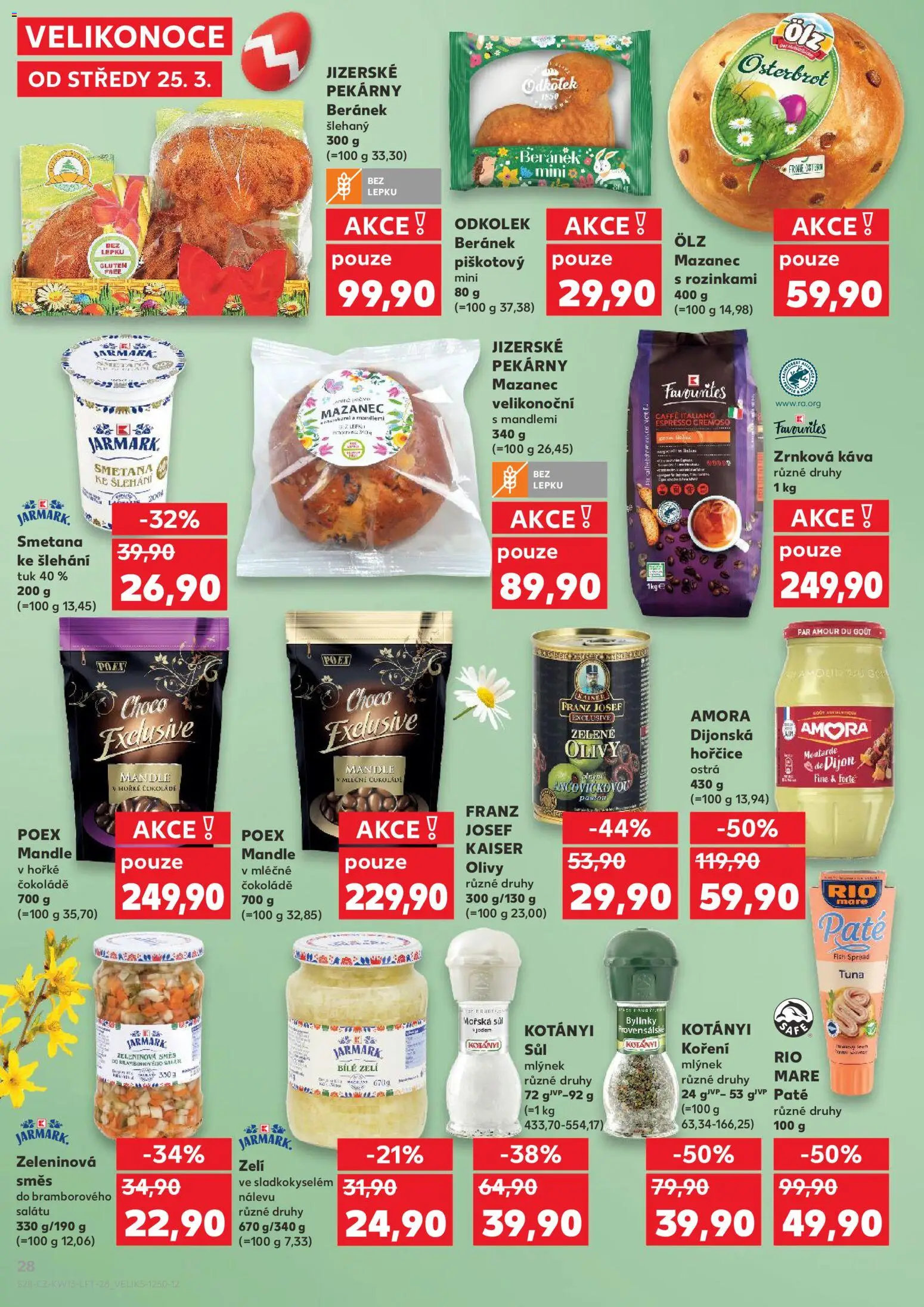 Kaufland leták - Plzeň Bory od 25.03.2026 | Strana: 28 | Produkty: Rio mare, Koření, Mandle, Mazanec