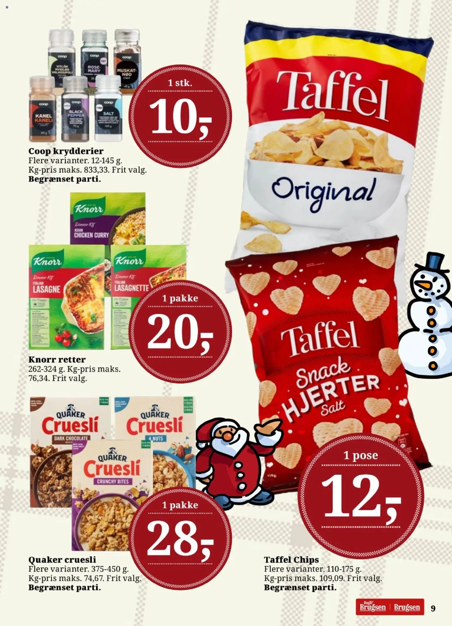 Dagli'Brugsen tilbudsavis – gyldig fra 05.12.2025 | Side: 9 | Produkter: Chips, Salt, Hvidløg, Carpete