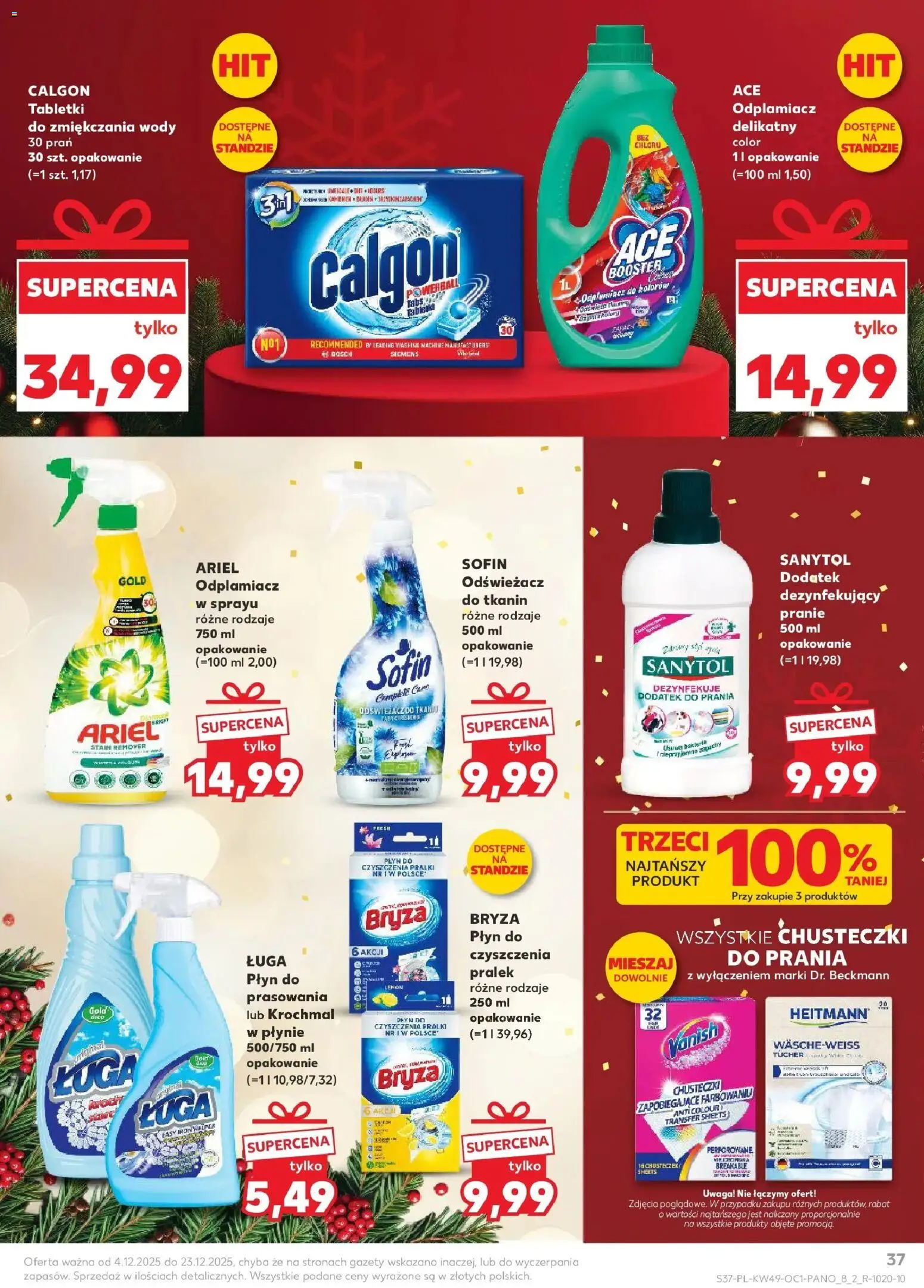 Kaufland gazetka - Drogeria od 04.12.2025 | Strona: 37 | Produkty: Odświeżacz, Vanish, Calgon, Odplamiacz