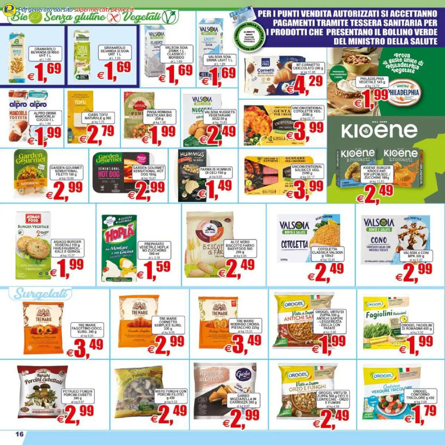 Volantino Pewex del 07.04.2026 | Pagina: 16 | Prodotti: Cioccolato, Patate, Fagiolini, Farro