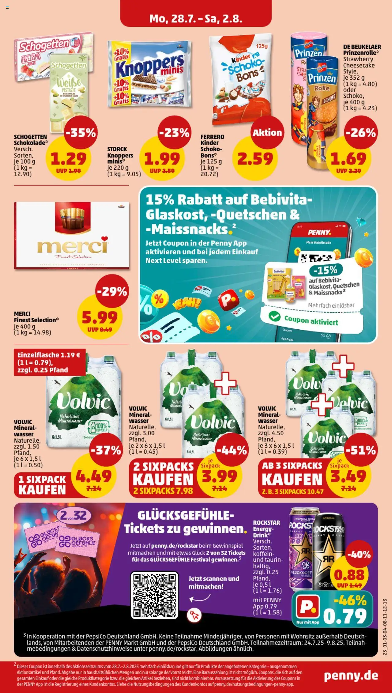 Penny Prospekt 	 - gültig ab dem 28.07.2025 | Seite: 23 | Produkte: Energy, Schokolade, Knoppers, Volvic