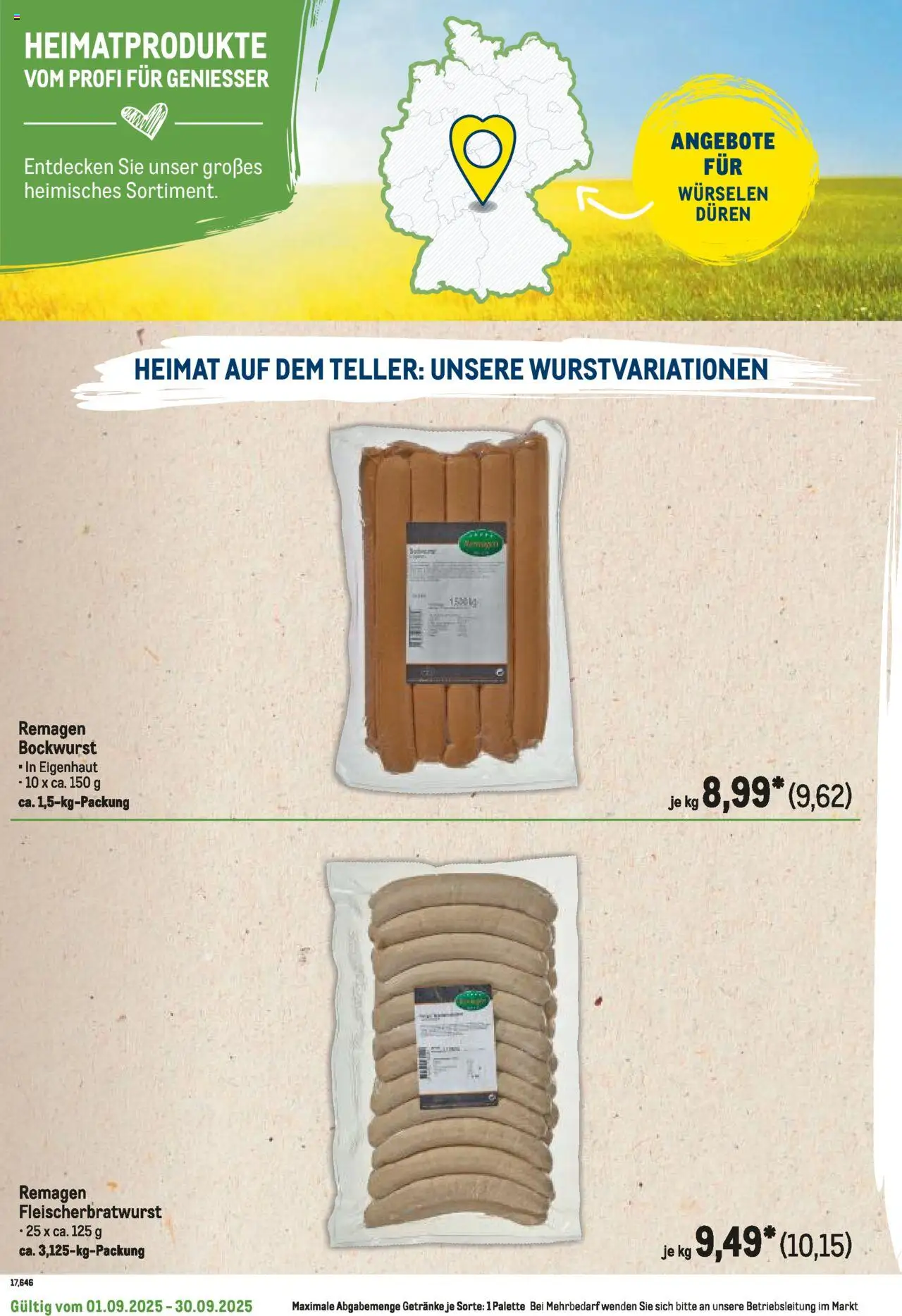 Metro Regionaler Flyer - gültig ab dem 01.09.2025 | Seite: 24 | Produkte: Bockwurst