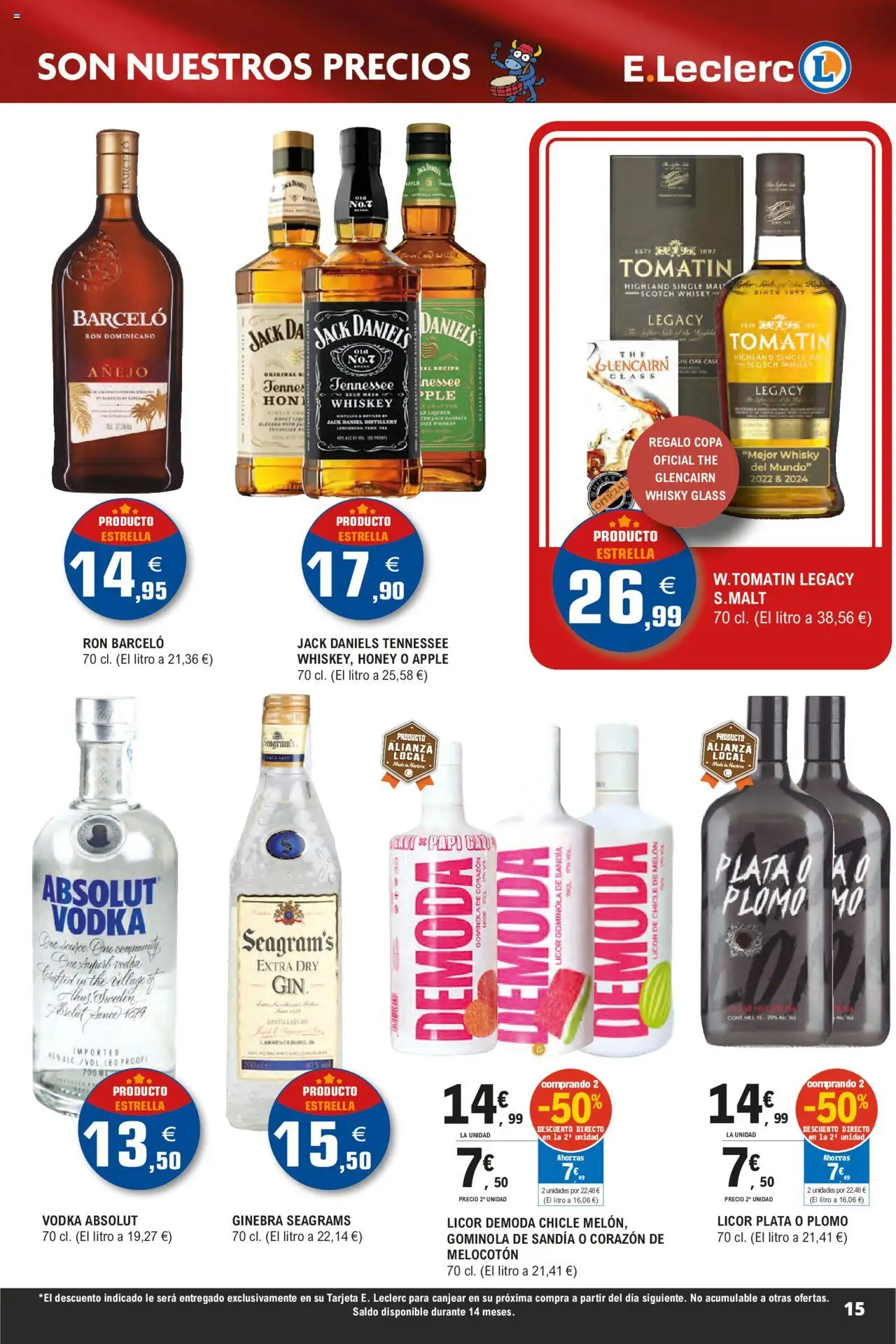 E.Leclerc - Descubre la Calidad y Frescura  │ válido desde el 18.06.2025 | Página: 15 | Productos: Φορτιστής, Κρεμμύδι, Vodka, Whisky