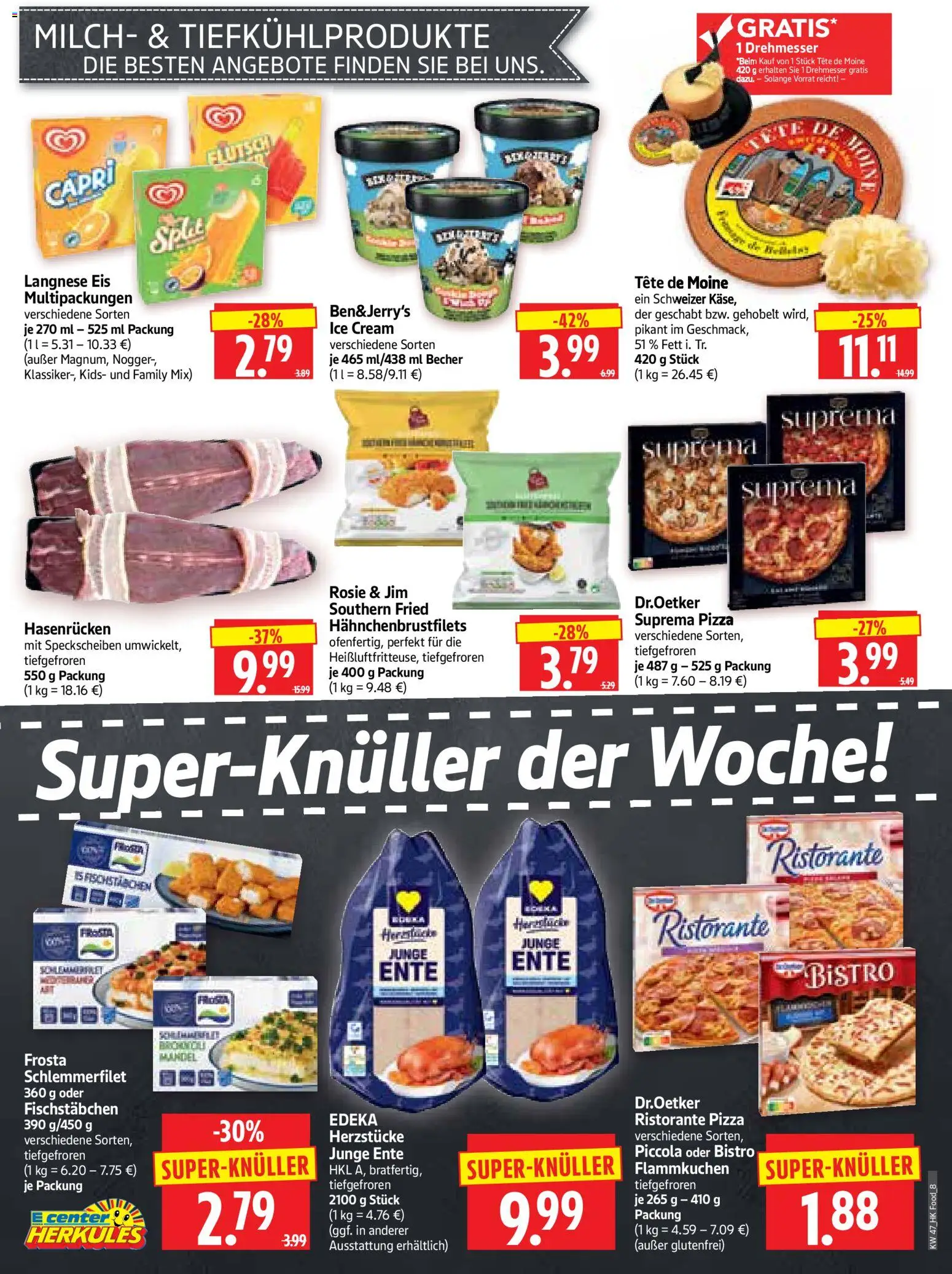 HERKULES Prospekt 	 – gültig ab 17.11.2025 | Seite: 8 | Produkte: Ristorante, Langnese, Frosta, Fischstabchen