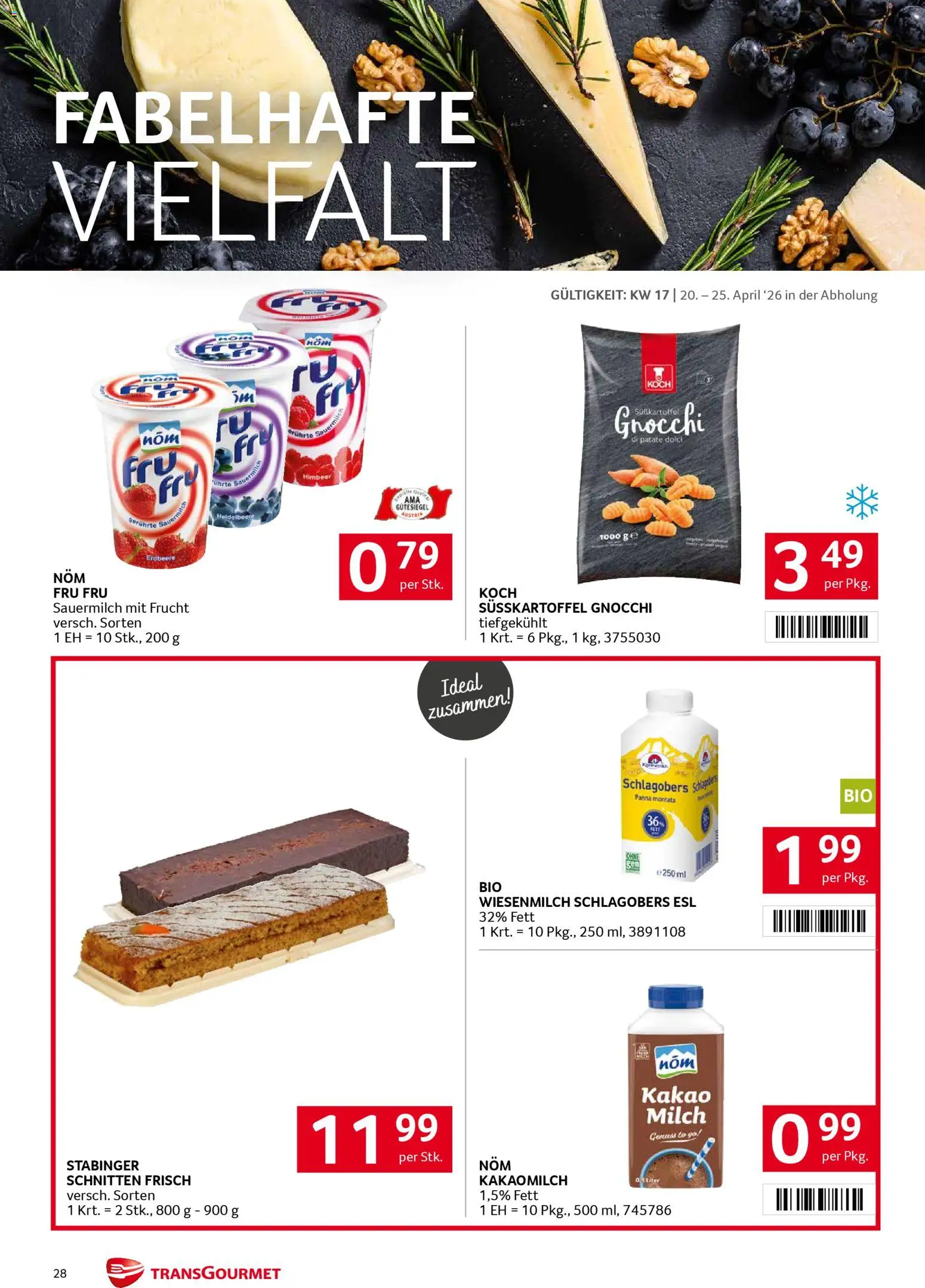 Transgourmet Flugblatt gültig ab 20.04.2026 | Seite: 28 | Produkte: Milch