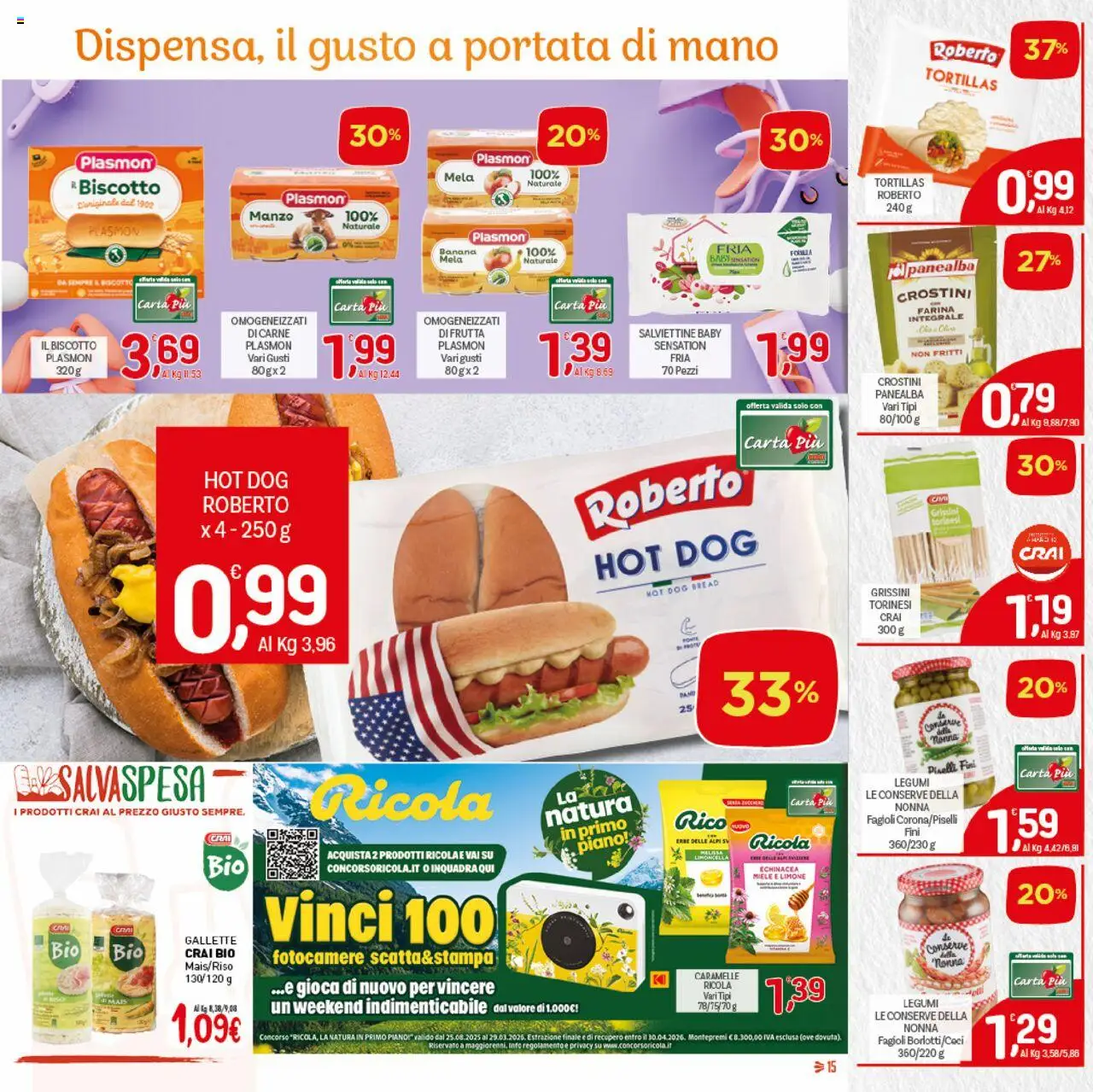 Volantino CRAI del 04.09.2025 | Pagina: 15 | Prodotti: Legumi, Limone, Grissini, Miele