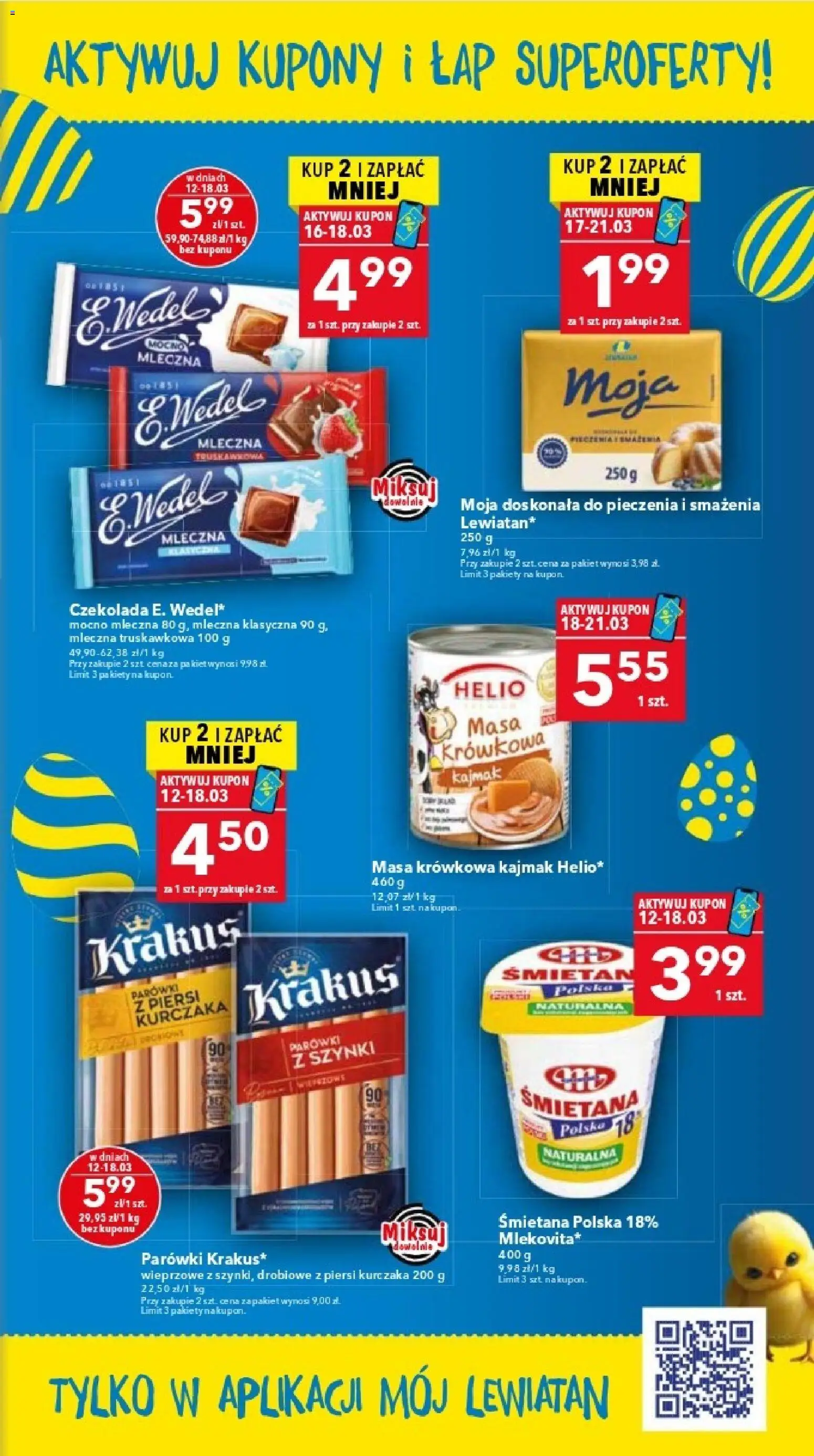 Lewiatan gazetka - Katowice od 12.03.2026 | Strona: 3 | Produkty: Piersi, Parówki z szynki, Parówki, Śmietana