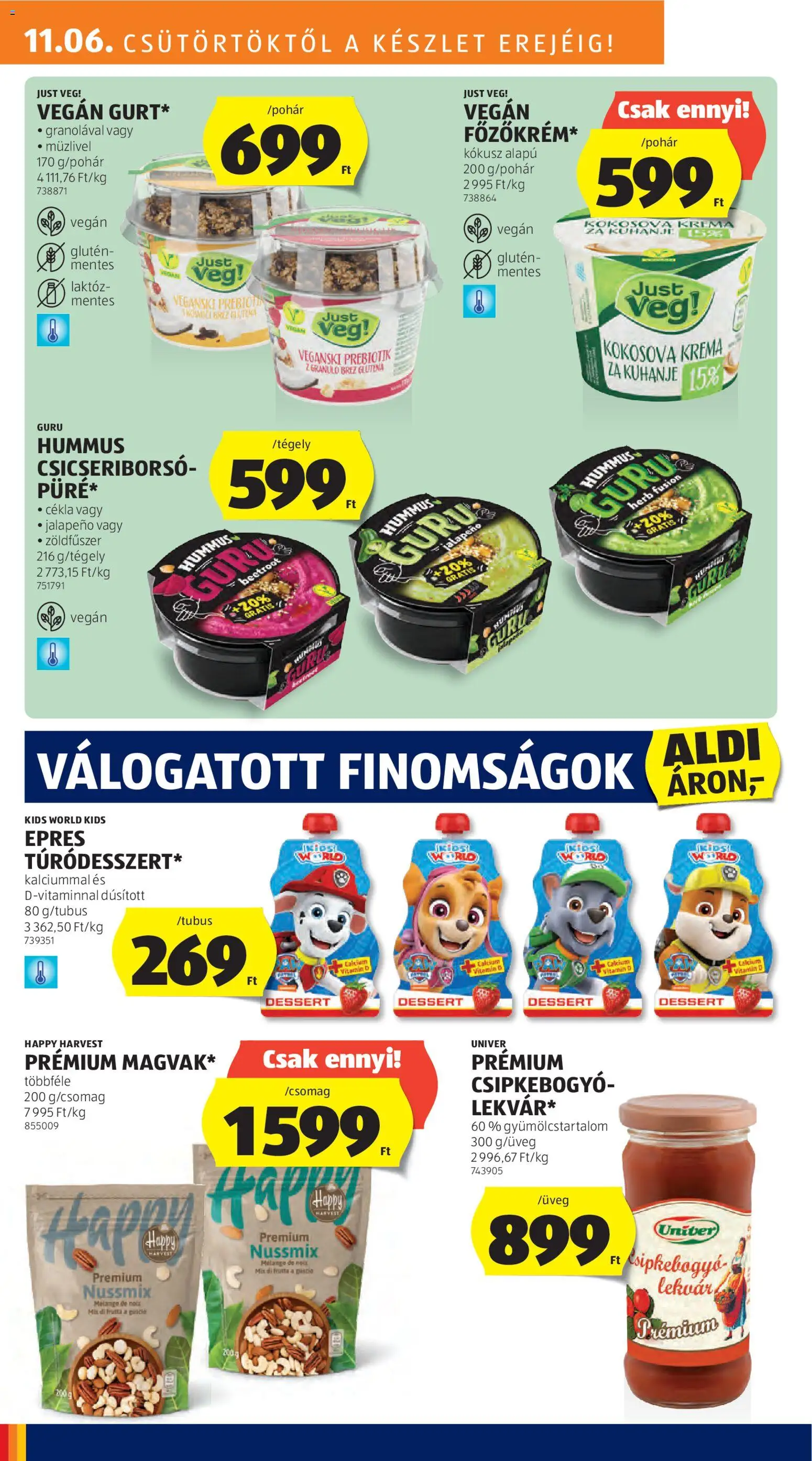 Aldi akciós ujság - amely érvényes a következő dátumtól: 06.11.2025 | Oldal: 18 | Termékek: Cékla, Vitamin d, Csicseriborsó, Vegán