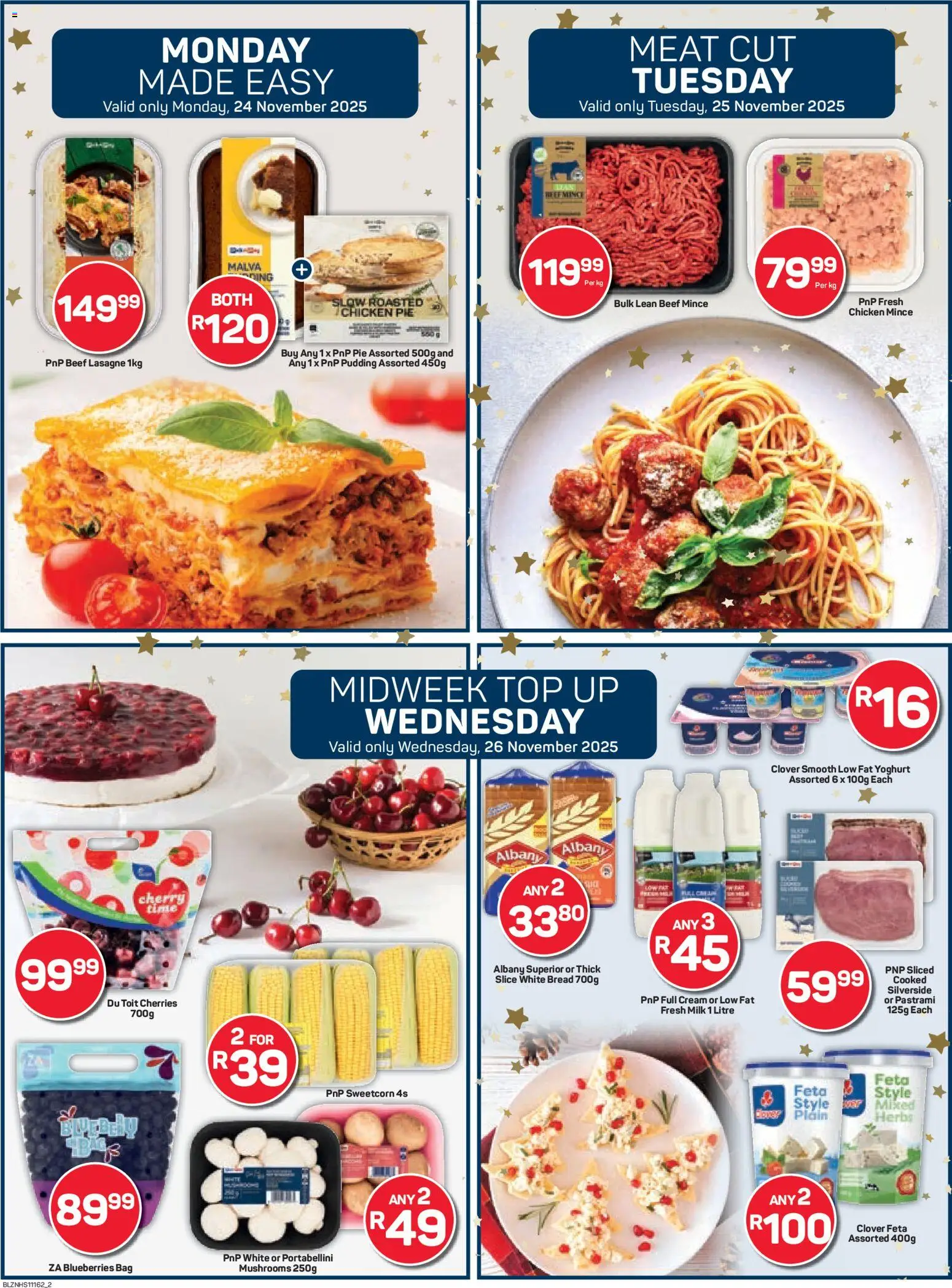 New Pick n Pay catalogue – valid from 24.11.2025 | Page: 2 | Products: Cherries, Bag, Milk, Cream