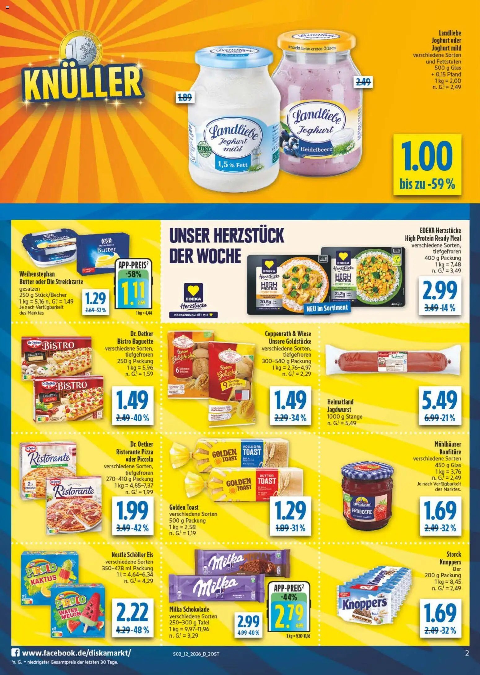 Diska Prospekt 	 – gültig ab 16.03.2026 | Seite: 2 | Produkte: Ristorante, Toast, Milka, Landliebe joghurt