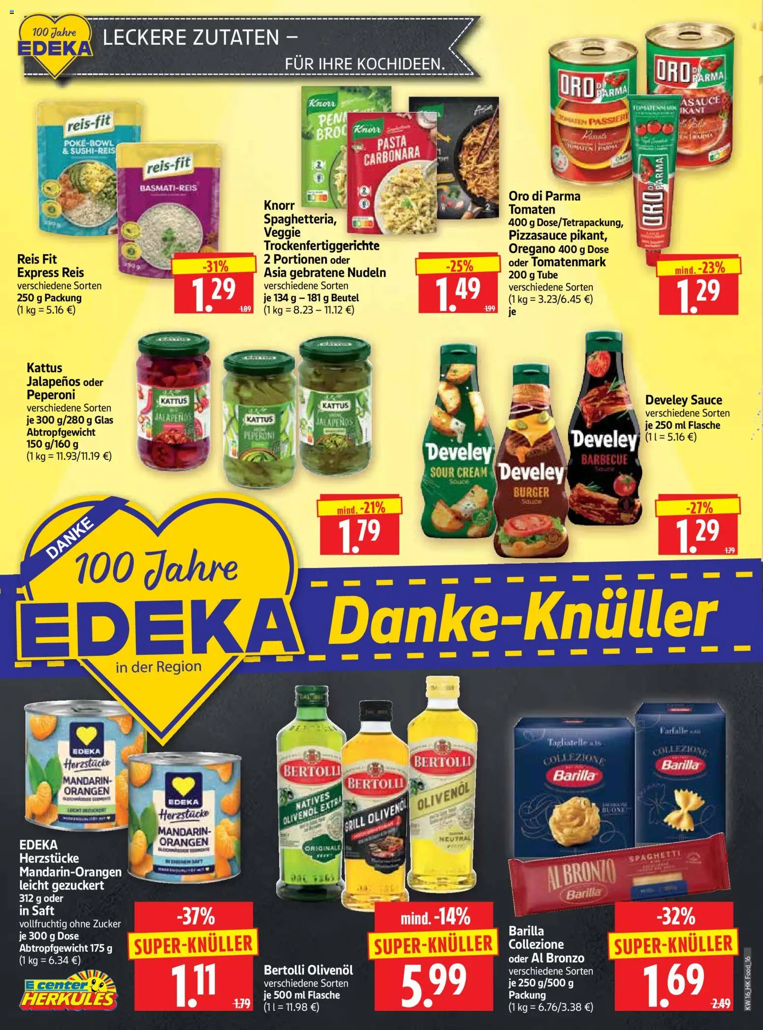 HERKULES Prospekt 	 – gültig ab 13.04.2026 | Seite: 16 | Produkte: Barilla, Knorr, Saft, Nudeln