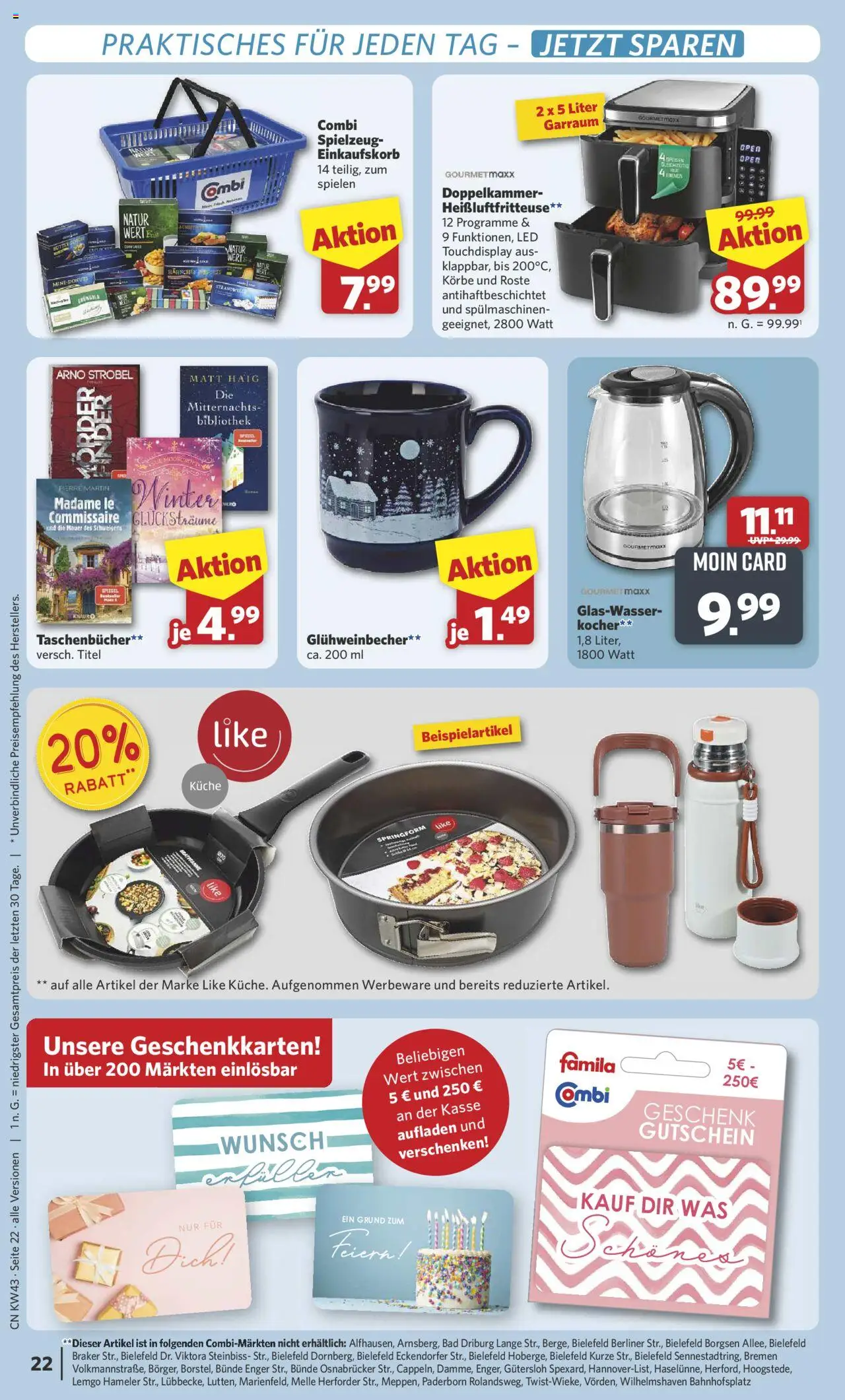 Combi Prospekt 	 – gültig ab 20.10.2025 | Seite: 28 | Produkte: Kocher, Bibliothek, Küche, Heißluftfritteuse