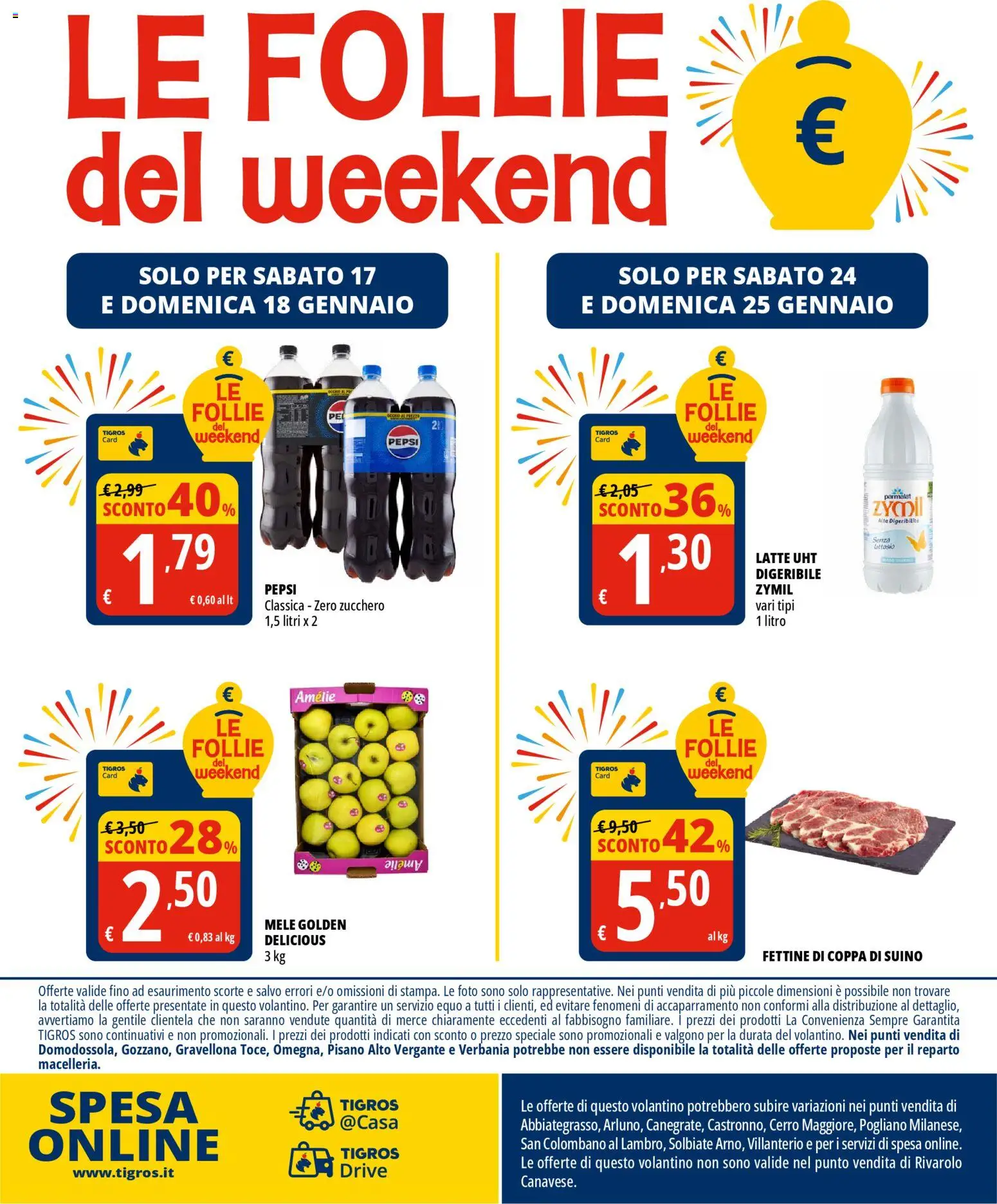 Volantino Tigros del 14.01.2026 | Pagina: 32 | Prodotti: Suino, Zucchero, Latte, Pepsi
