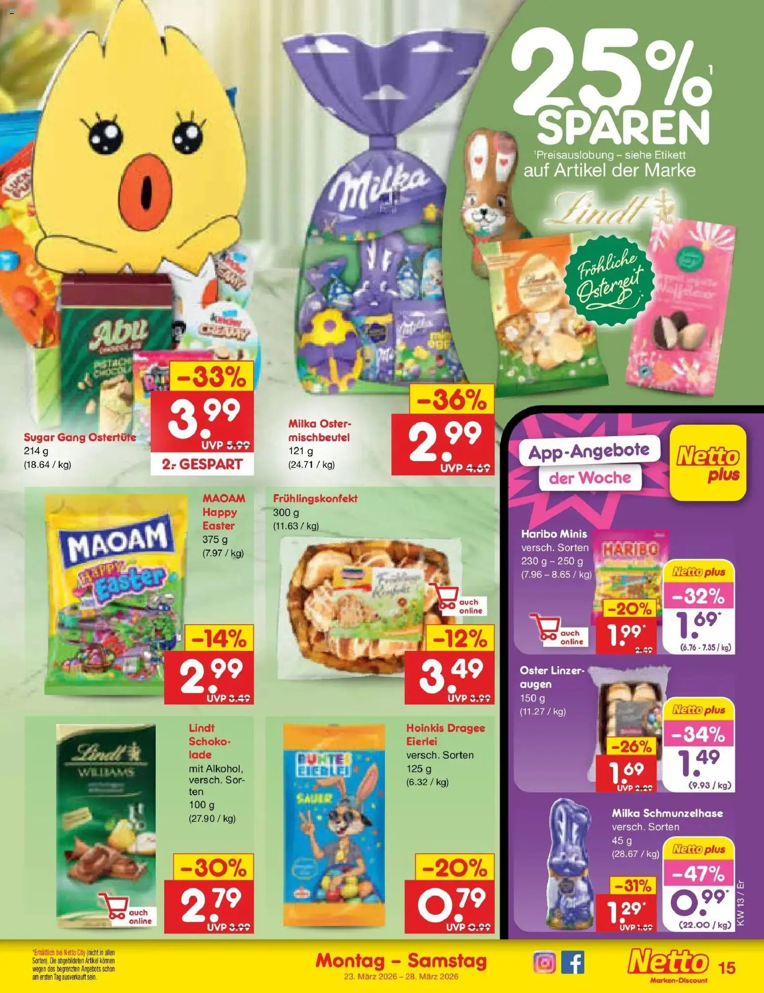 Netto Marken-Discount Prospekt Nordhausen	 – gültig ab 23.03.2026 | Seite: 17 | Produkte: Haribo, Milka, Lindt