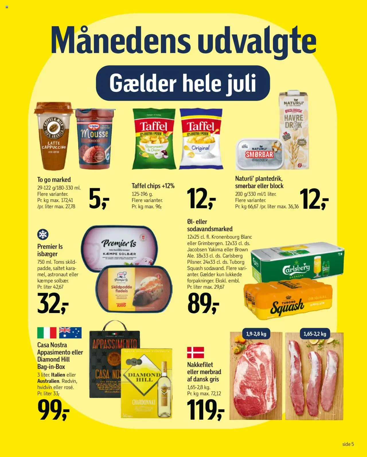Føtex Tilbudsavis gyldig fra 27.06.2025 | Side: 5 | Produkter: Chips, Squash, Is, Solbær