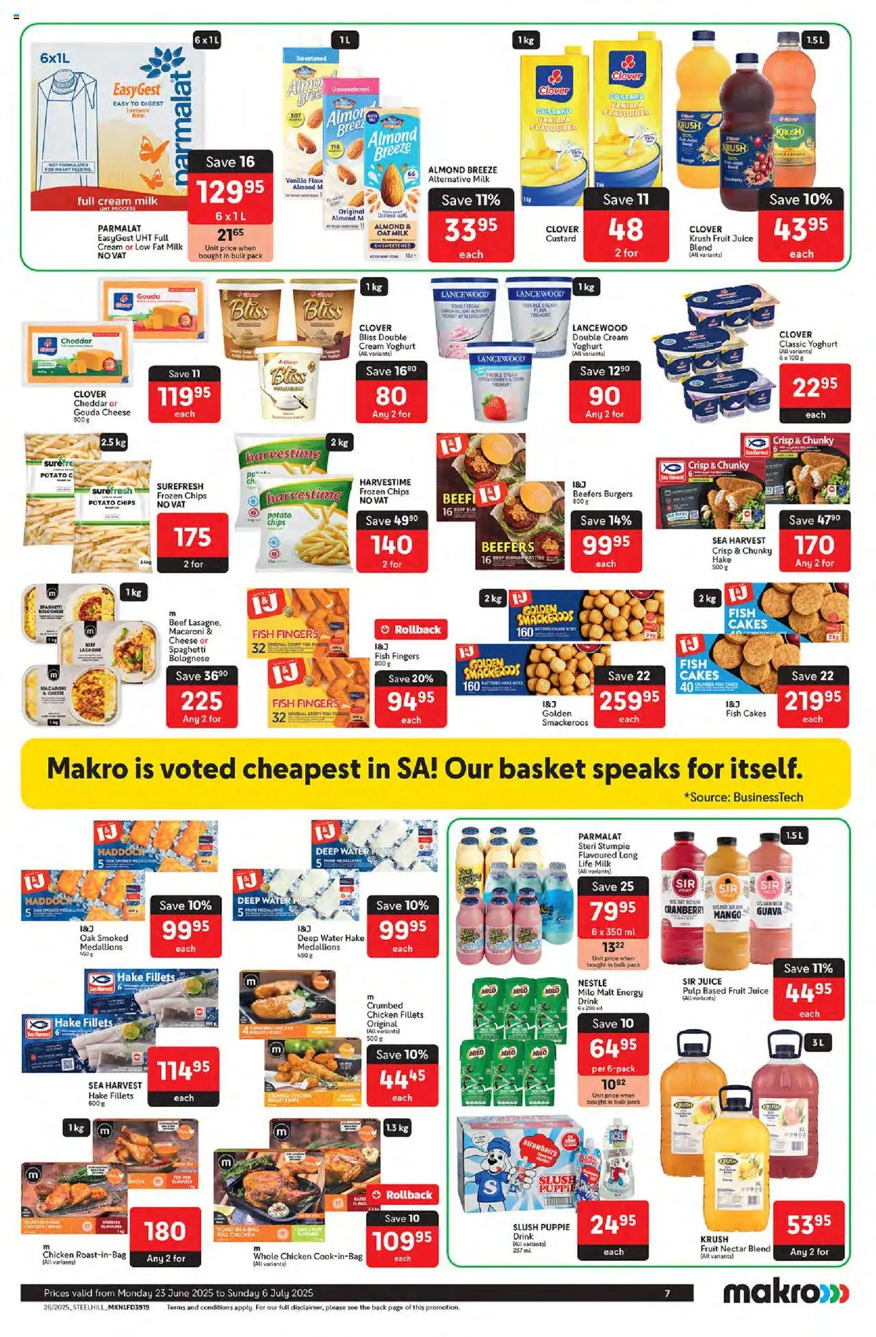 Makro Specials │ valid from 23.06.2025 | Page: 7 | Products: Cheese, Fish, Beef, Water
