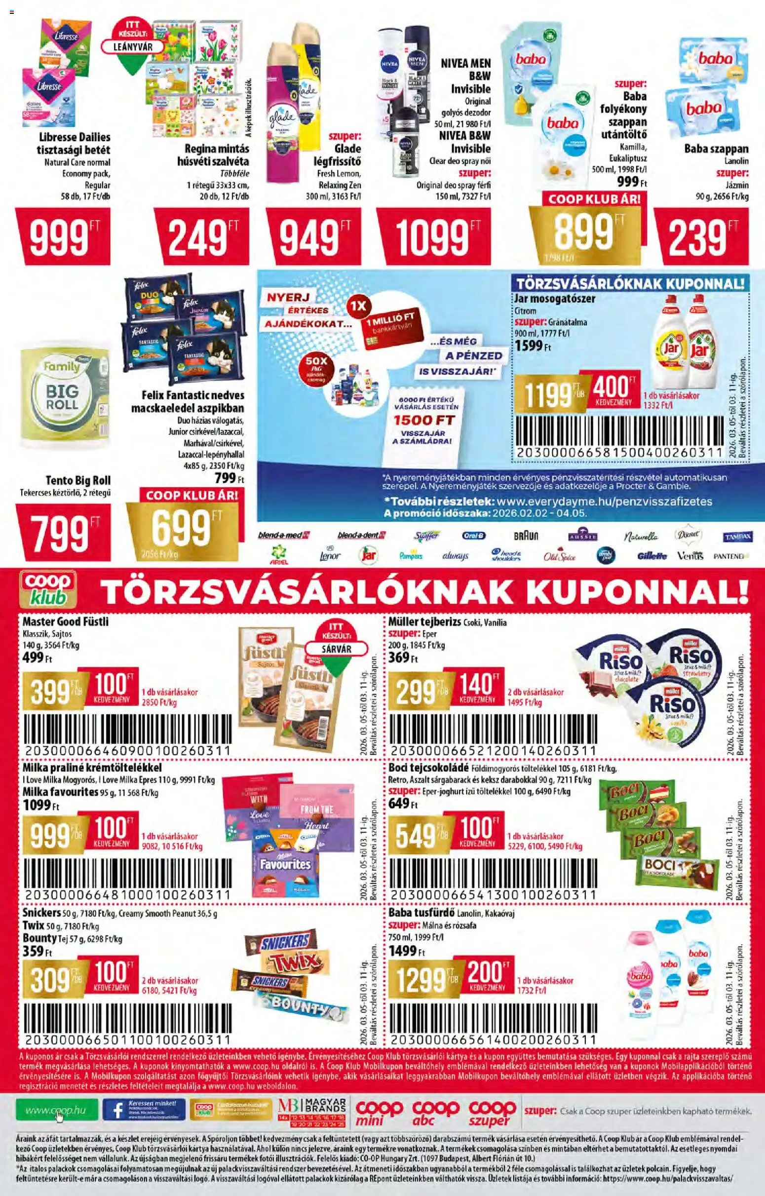 COOP akciós ujság - amely érvényes a következő dátumtól: 05.03.2026 | Oldal: 8 | Termékek: Jar mosogatószer, Sárgabarack, Légfrissítő, Szappan