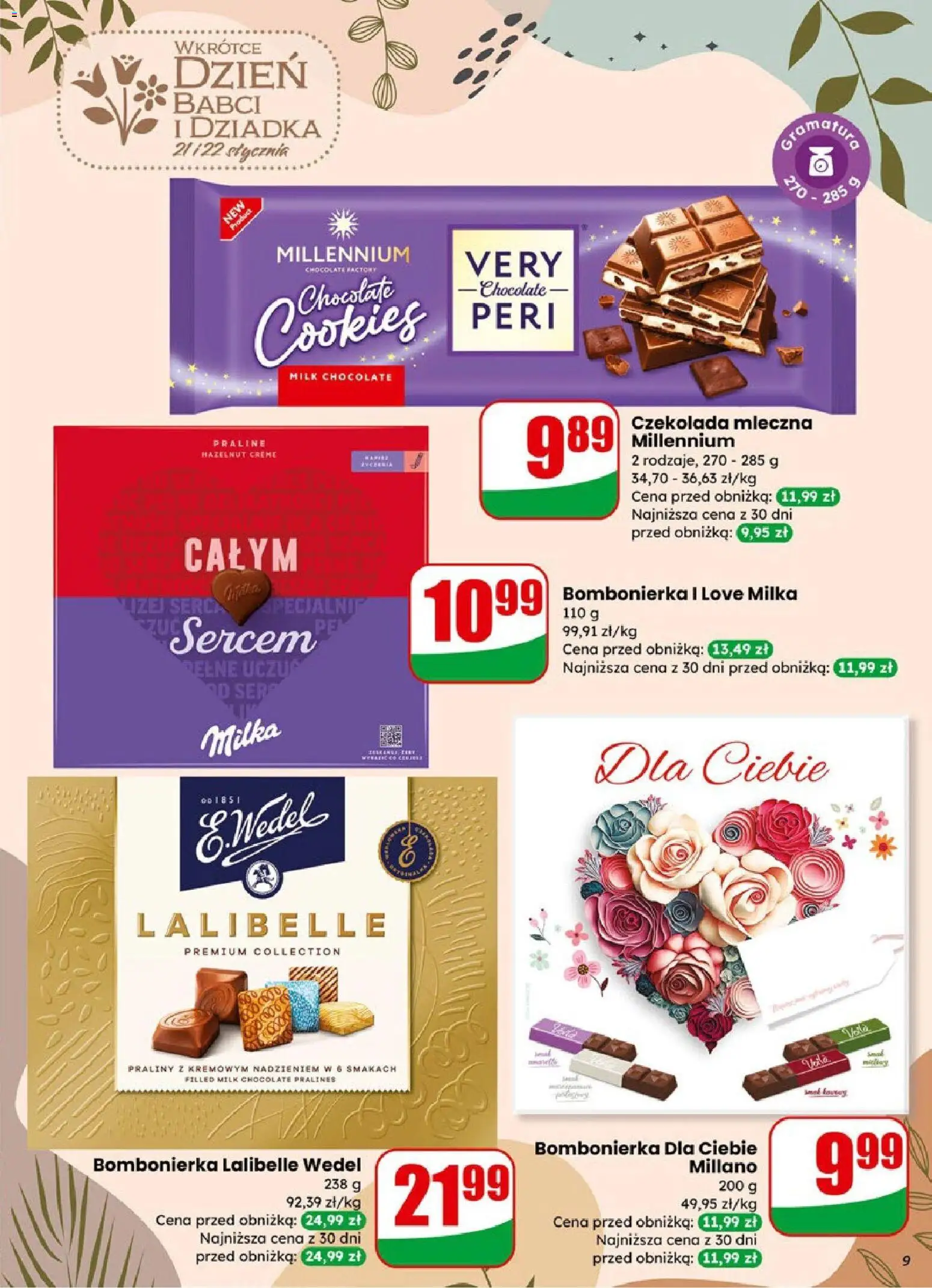 Dino Gazetka od 07.01.2026 | Strona: 9 | Produkty: Czekolada mleczna, Praliny, Bombonierka, Milka