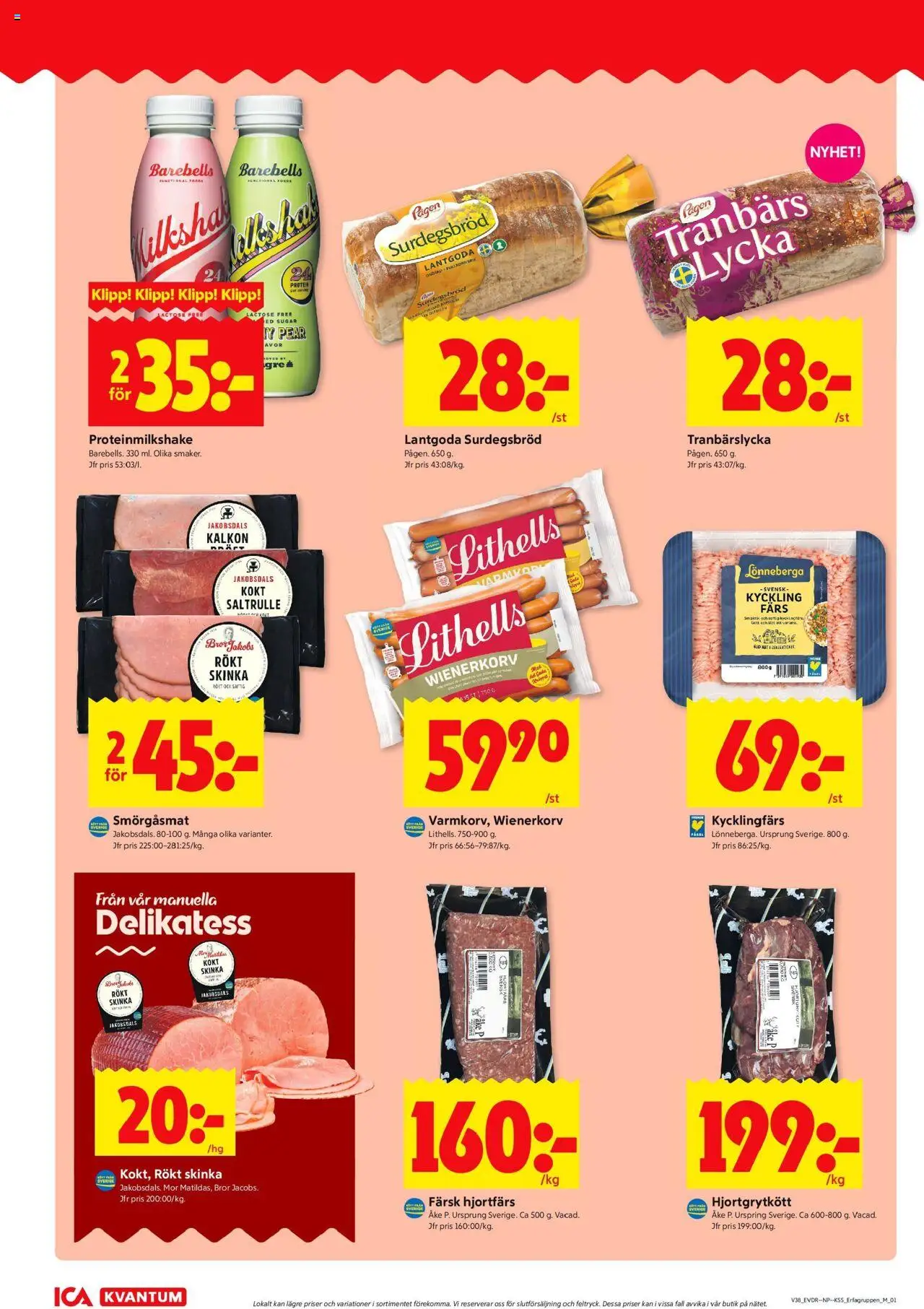 ICA Kvantum reklamblad aktuell från 15.09.2025 | Sida: 6 | Produkter: Skinka, Kalkon, Wienerkorv
