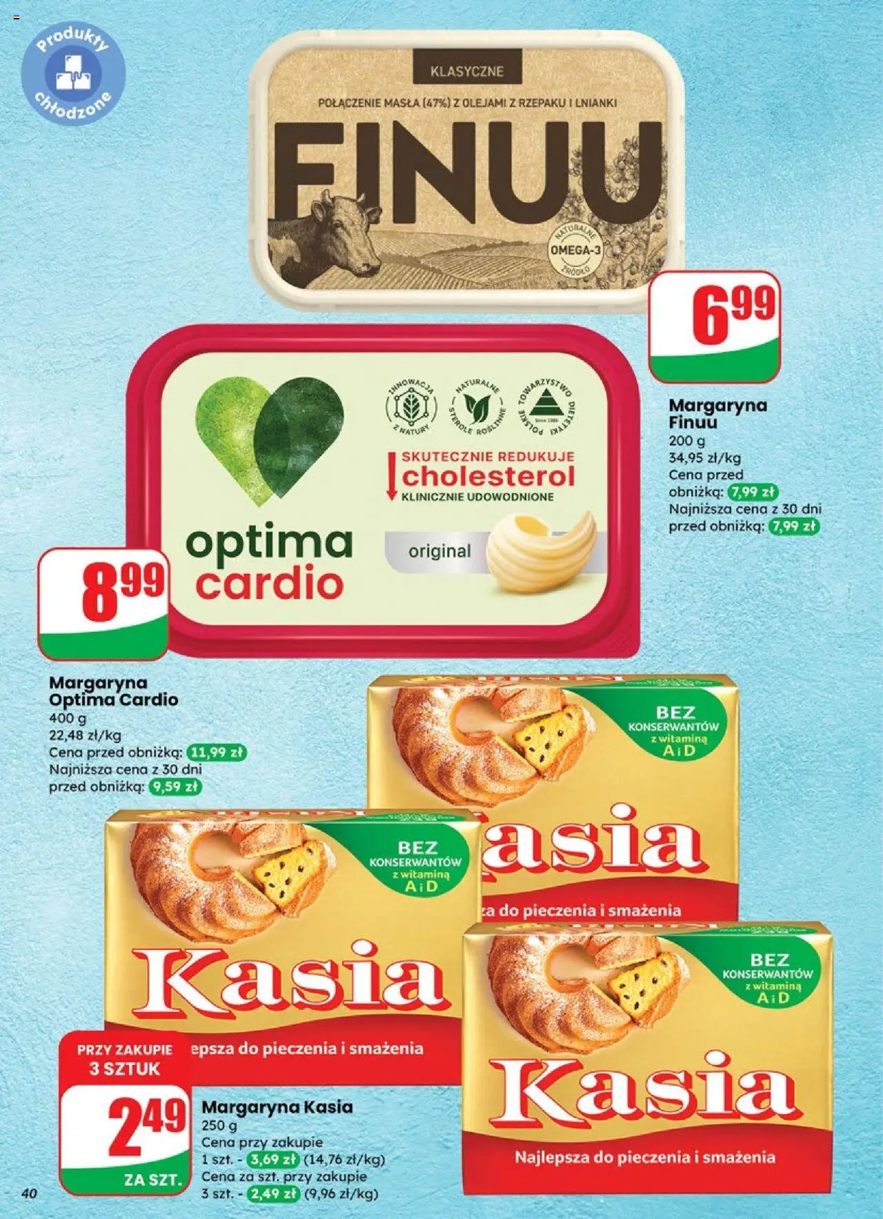 Dino Gazetka od 15.10.2025 | Strona: 40 | Produkty: Margaryna kasia, Optima cardio, Margaryna