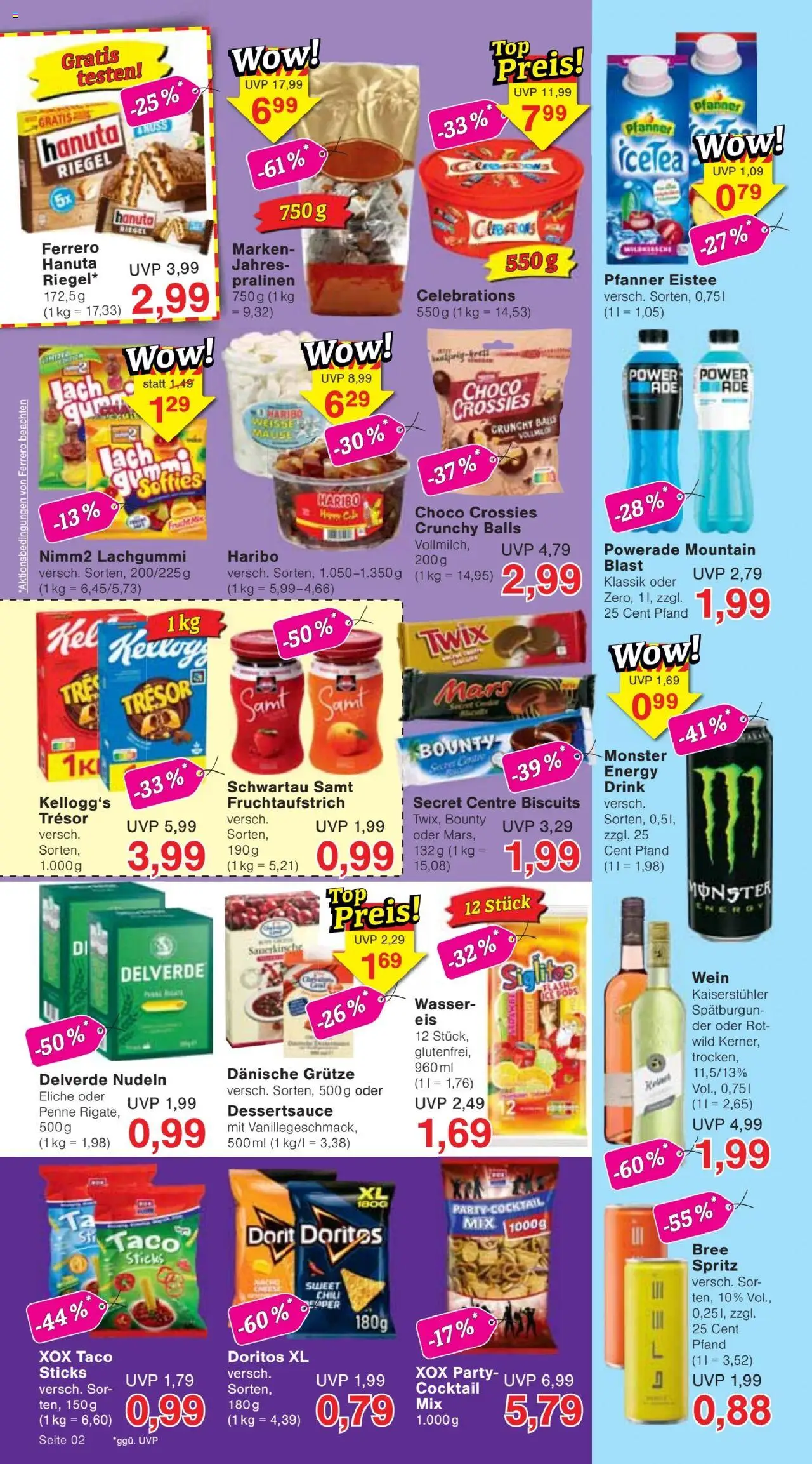 Jawoll Prospekt - gültig ab dem 21.07.2025 | Seite: 2 | Produkte: Pfanner eistee, Twix, Wein, Nudeln