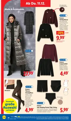 Lidl Prospekt Rahden ab 08.12.2025 gültig | Seite: 54 | Produkte: Steppmantel, Langarmshirt, Strumpfhose