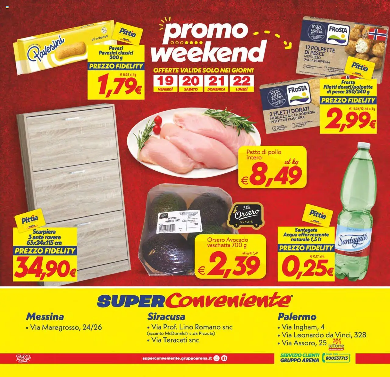 Volantino SuperConveniente del 12.09.2025 | Pagina: 24 | Prodotti: Petto di Pollo, Pesce, Avocado, Acqua minerale