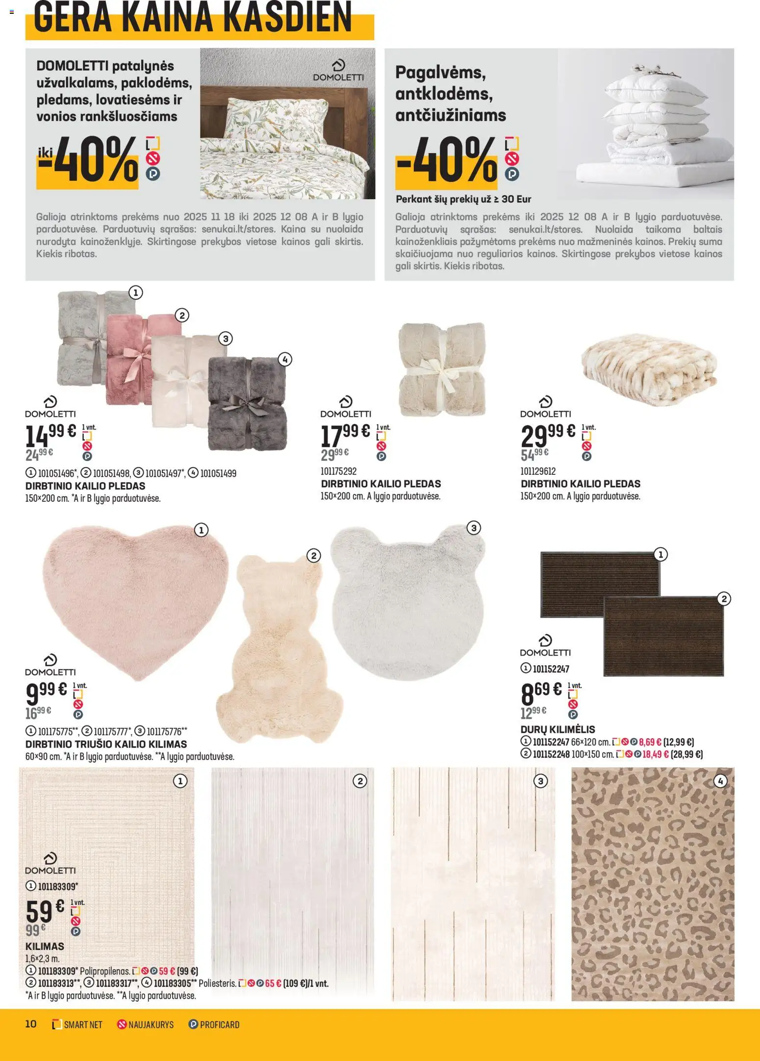 Senukai akcijos nuo 12.11.2025 | Puslapis: 10 | Prekių: Kilimėlis, Kilimas, Durų kilimėlis, Pledas