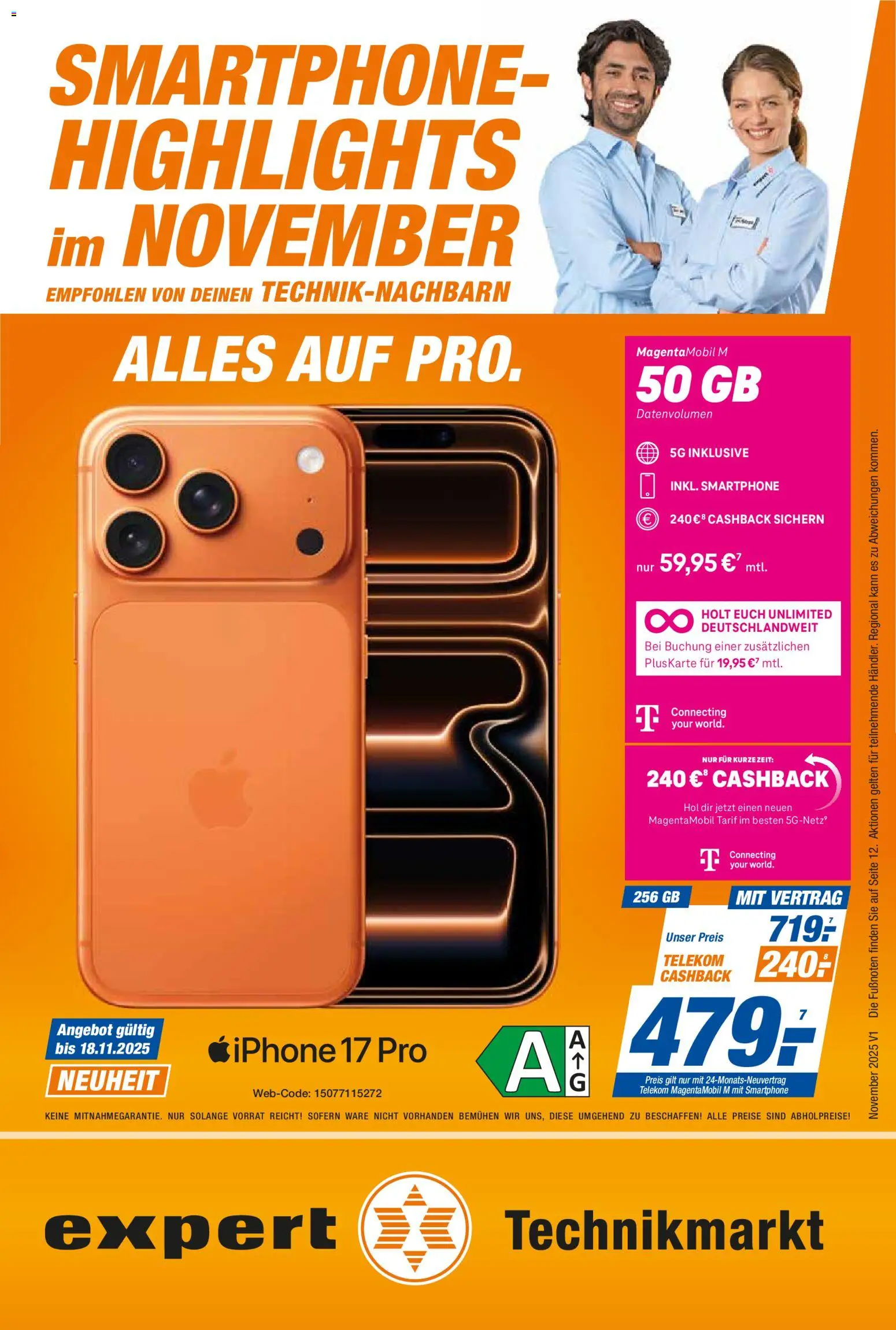 Expert Smarthphone Highlights im November – gültig ab 01.11.2025 | Seite: 1 | Produkte: Iphone, Smartphone