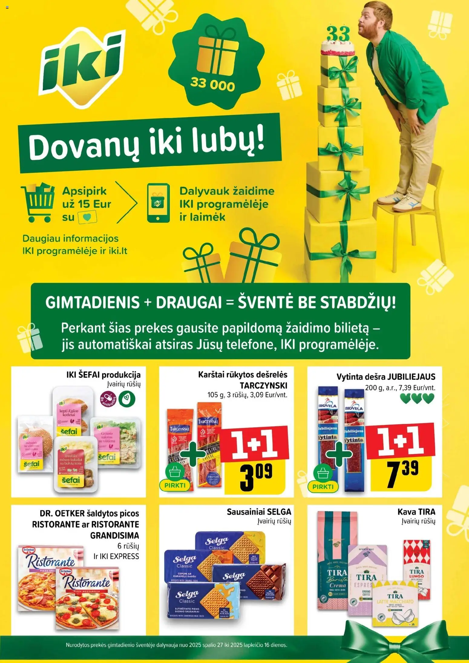 IKI akcijos nuo 03.11.2025 | Puslapis: 3 | Prekių: Salotos, Kava, Dešra, Vištiena