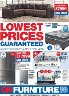 Preview of OK Furniture specials valid from 20.08.2025