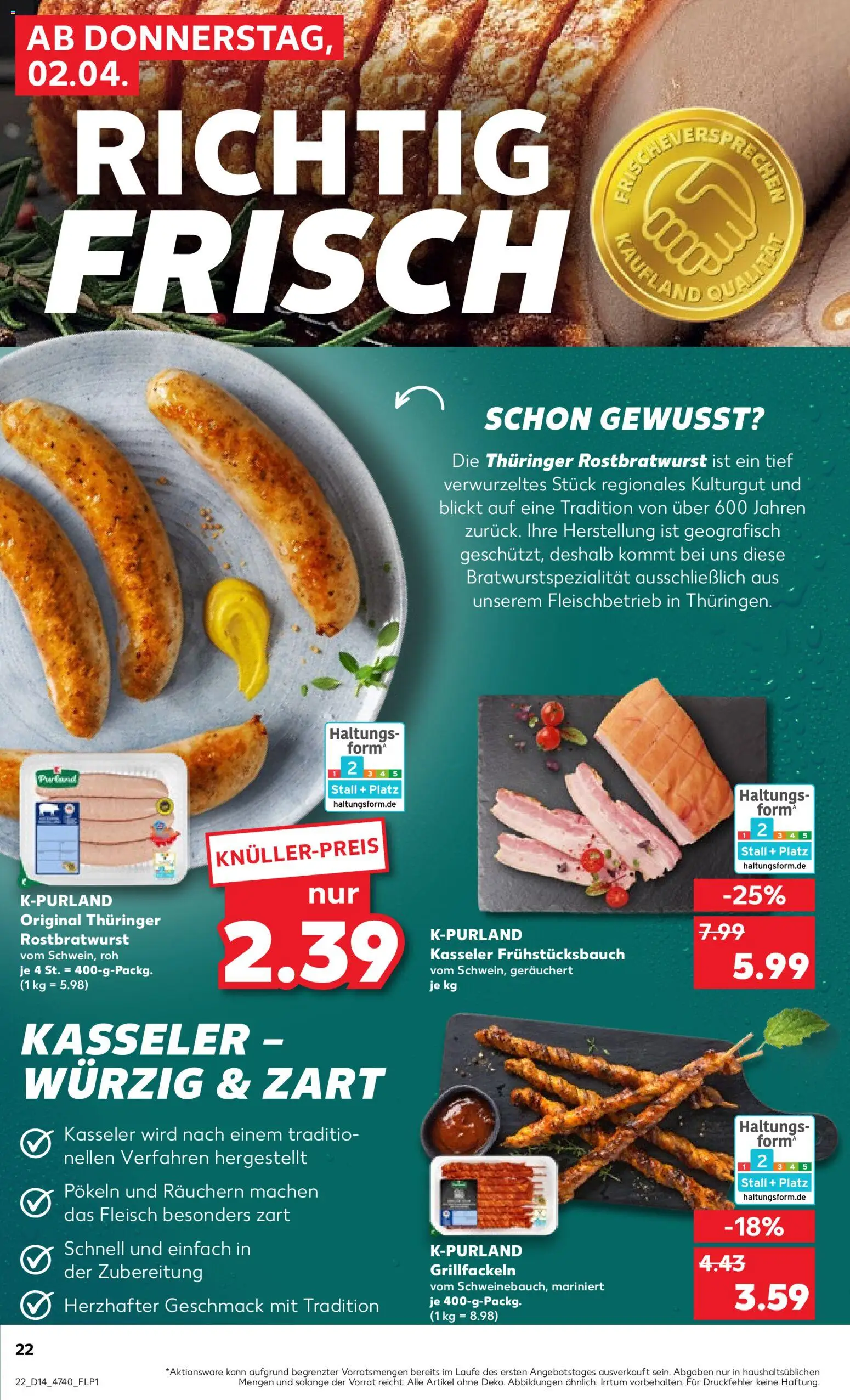 Kaufland Prospekt Hannover	 – gültig ab 02.04.2026 | Seite: 22 | Produkte: Fleisch