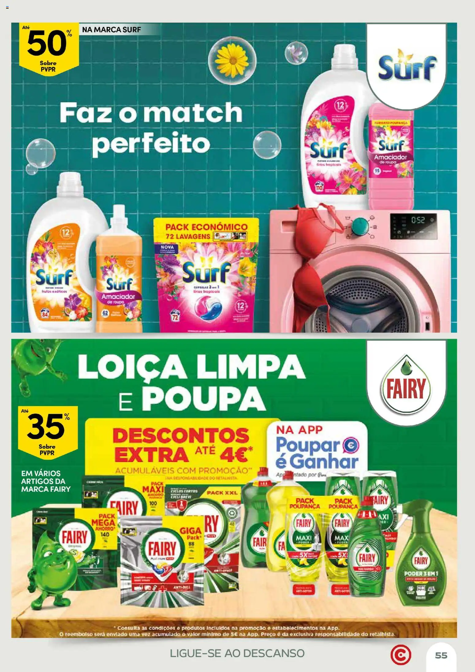 Continente Açores Momentos de pausa │ válido de 21.04.2026 | Página: 55 | Produtos: Amaciador de roupa, Detergente
