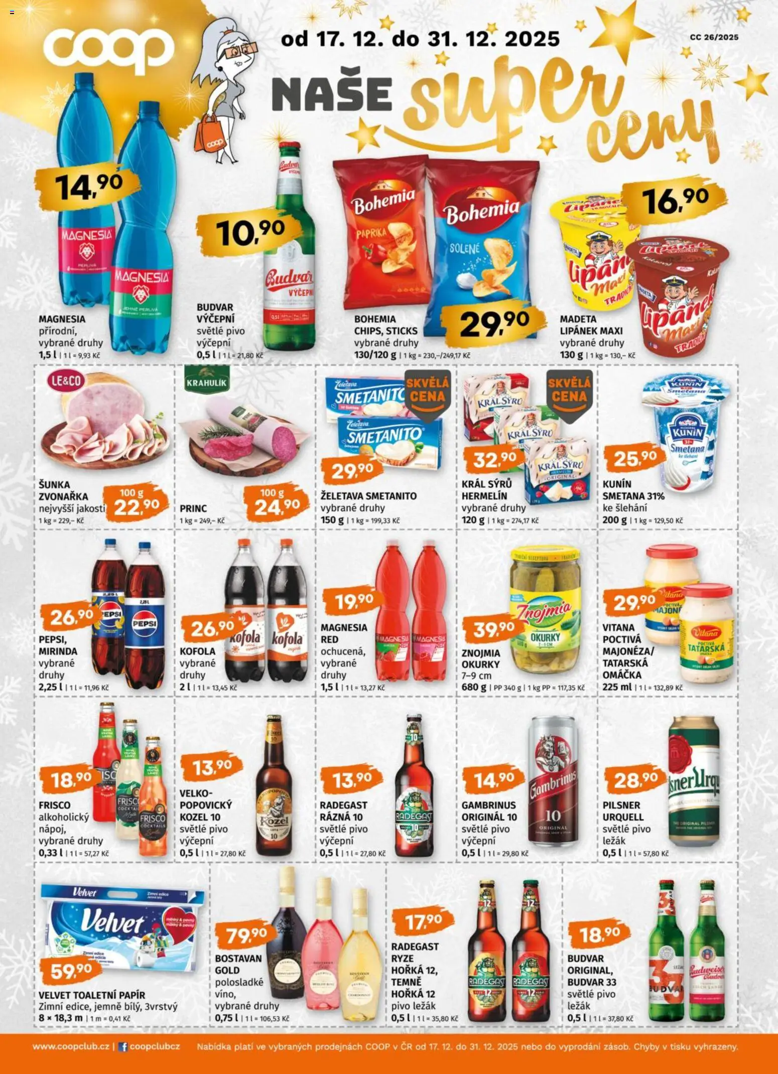 Trefa leták od 17.12.2025 | Strana: 10 | Produkty: Šunka, Okurky, Velvet, Radegast