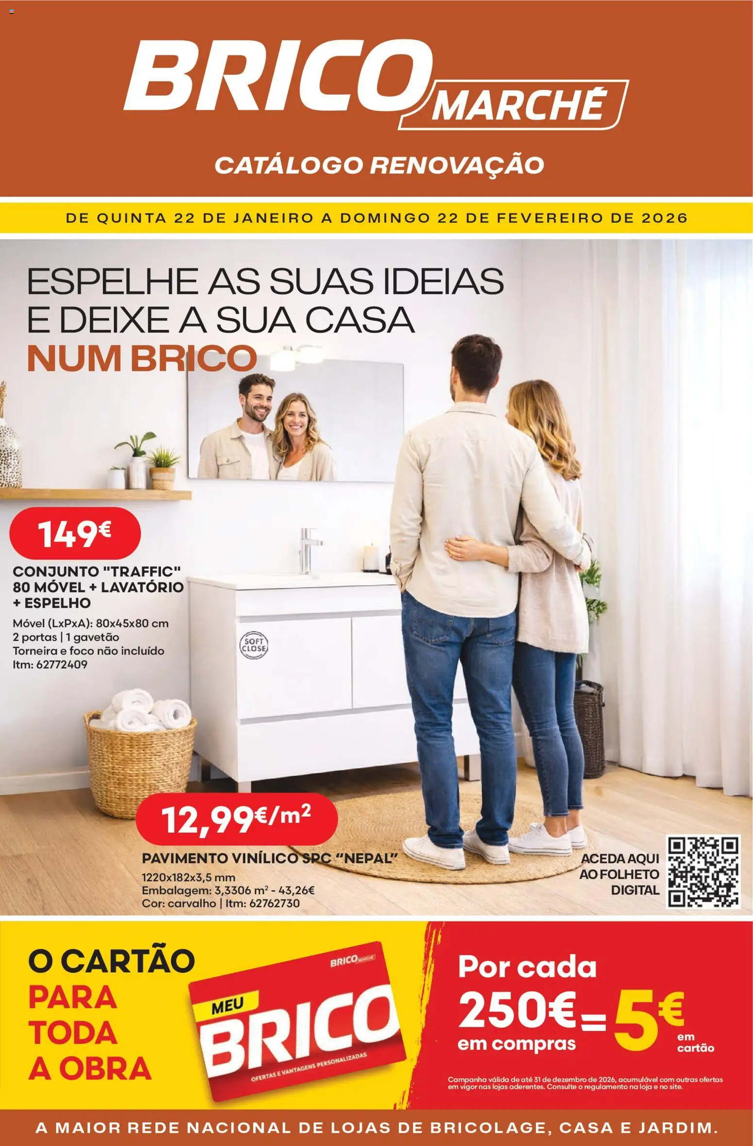 BricoMarché folheto │ válido de 22.01.2026 | Página: 1 | Produtos: Torneira, Portas, Lavatório, Espelho