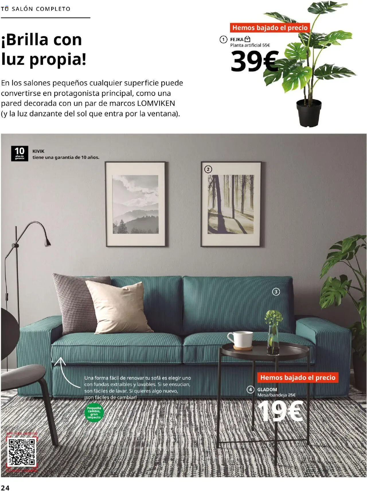 Catálogo IKEA Salones │ válido desde el 17.02.2025 | Página: 24 | Productos: Planta artificial, Sofá