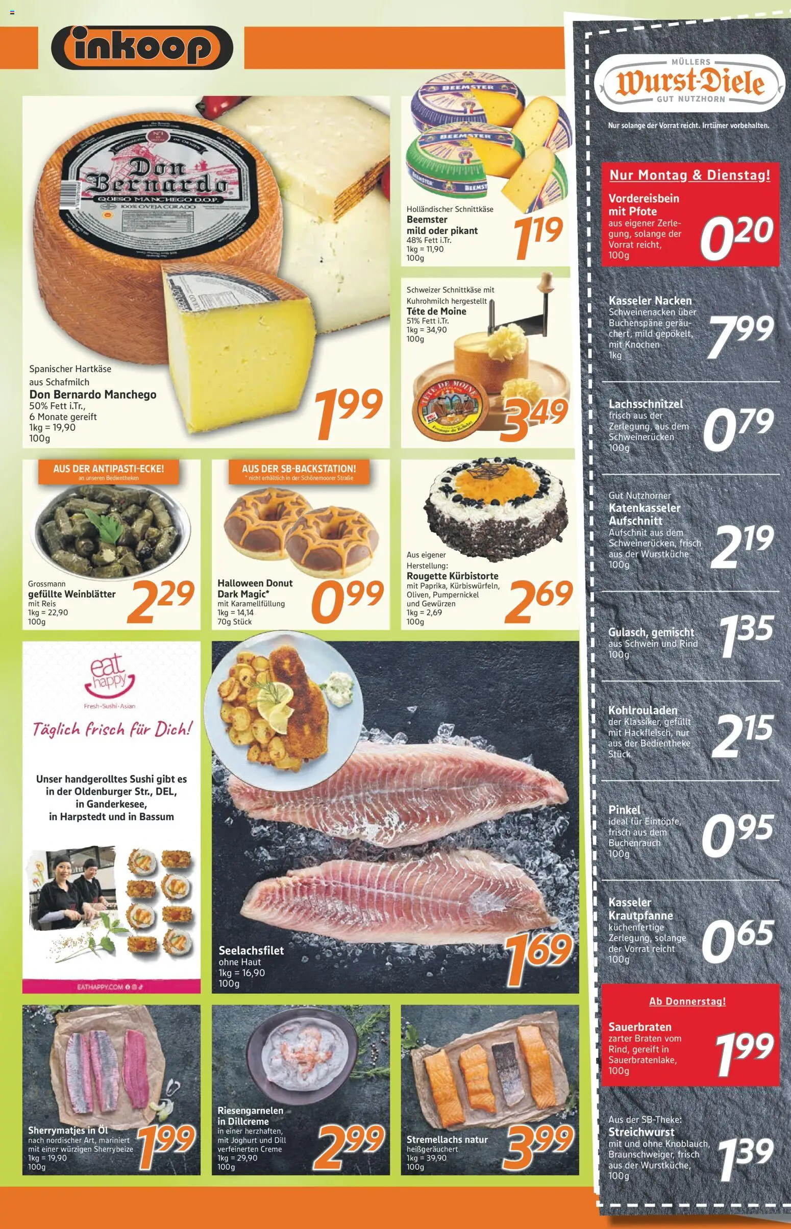 Inkoop Prospekt – gültig ab 27.10.2025 | Seite: 3 | Produkte: Schweinenacken, Kasseler nacken, Wurst, Schweinerucken